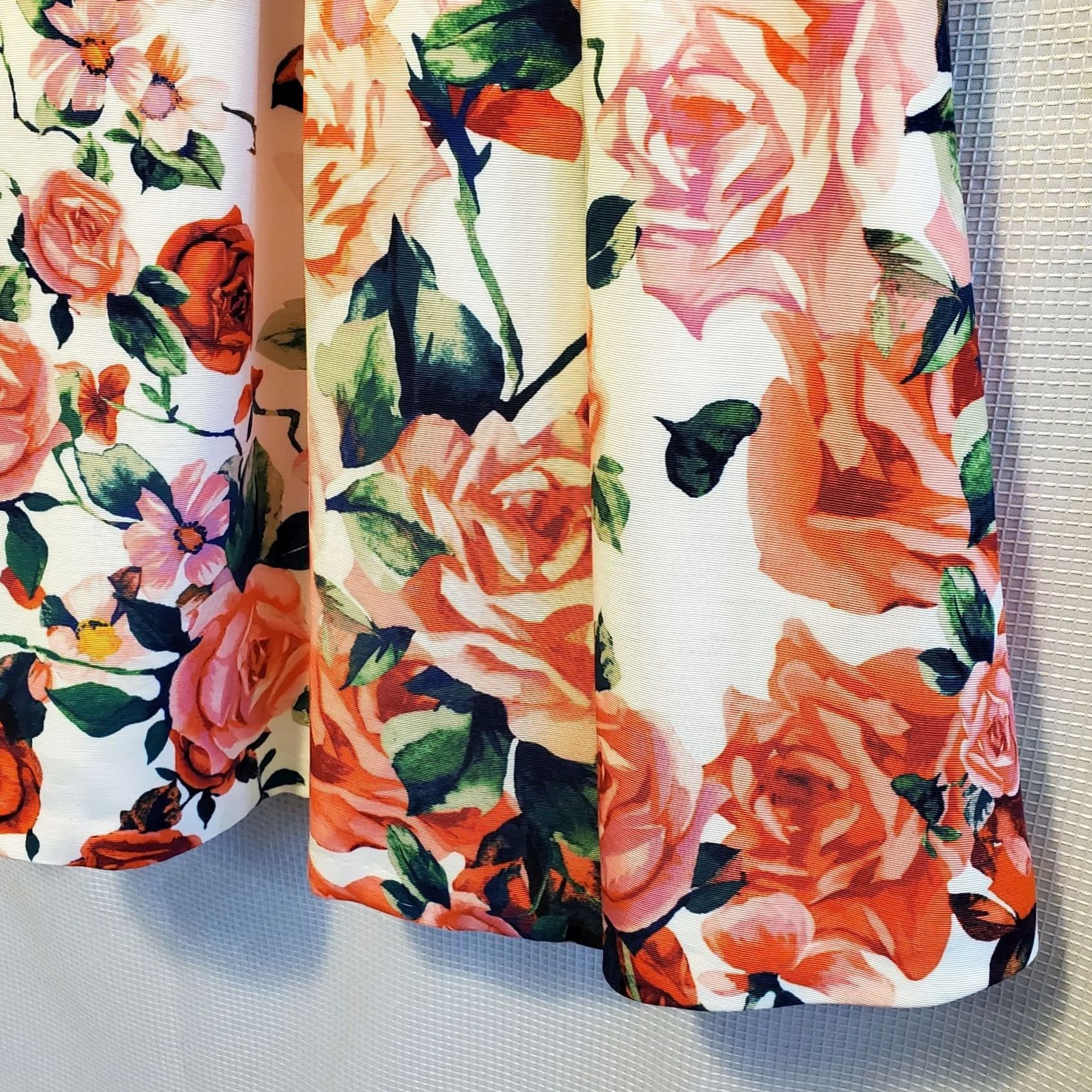 Vintage VINTAGE Eliza J Floral Midi Flounce Party Skirt Jacquard Roses Tulle Underlay Sz 4 Size 27" / US 4 / IT 40 - 3 Thumbnail