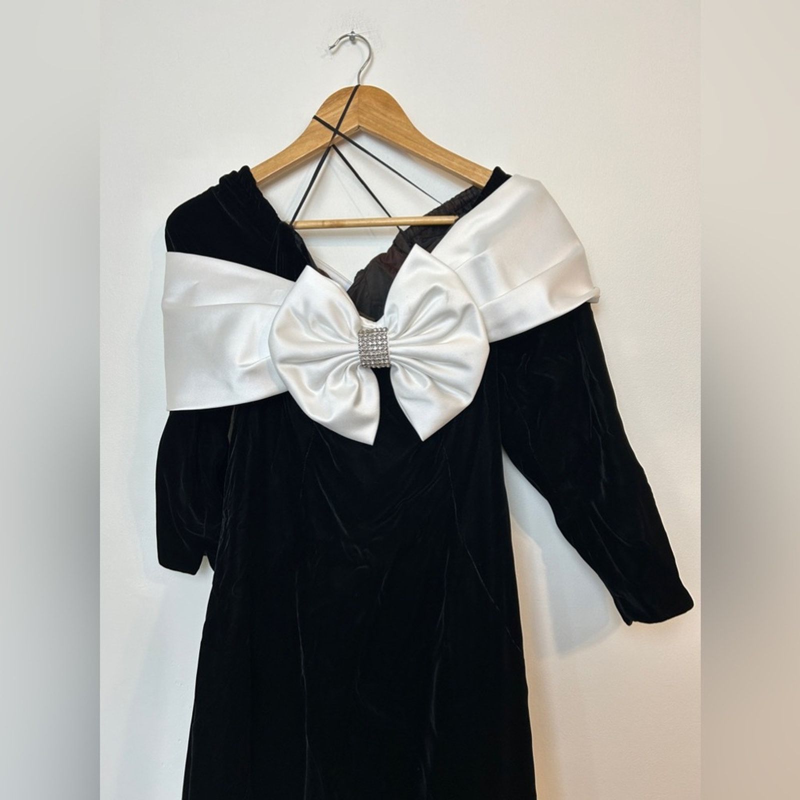 Vintage Julie Duroché for After Five 80s Velvet Gown Size L / US 10 / IT 46 - 3 Thumbnail