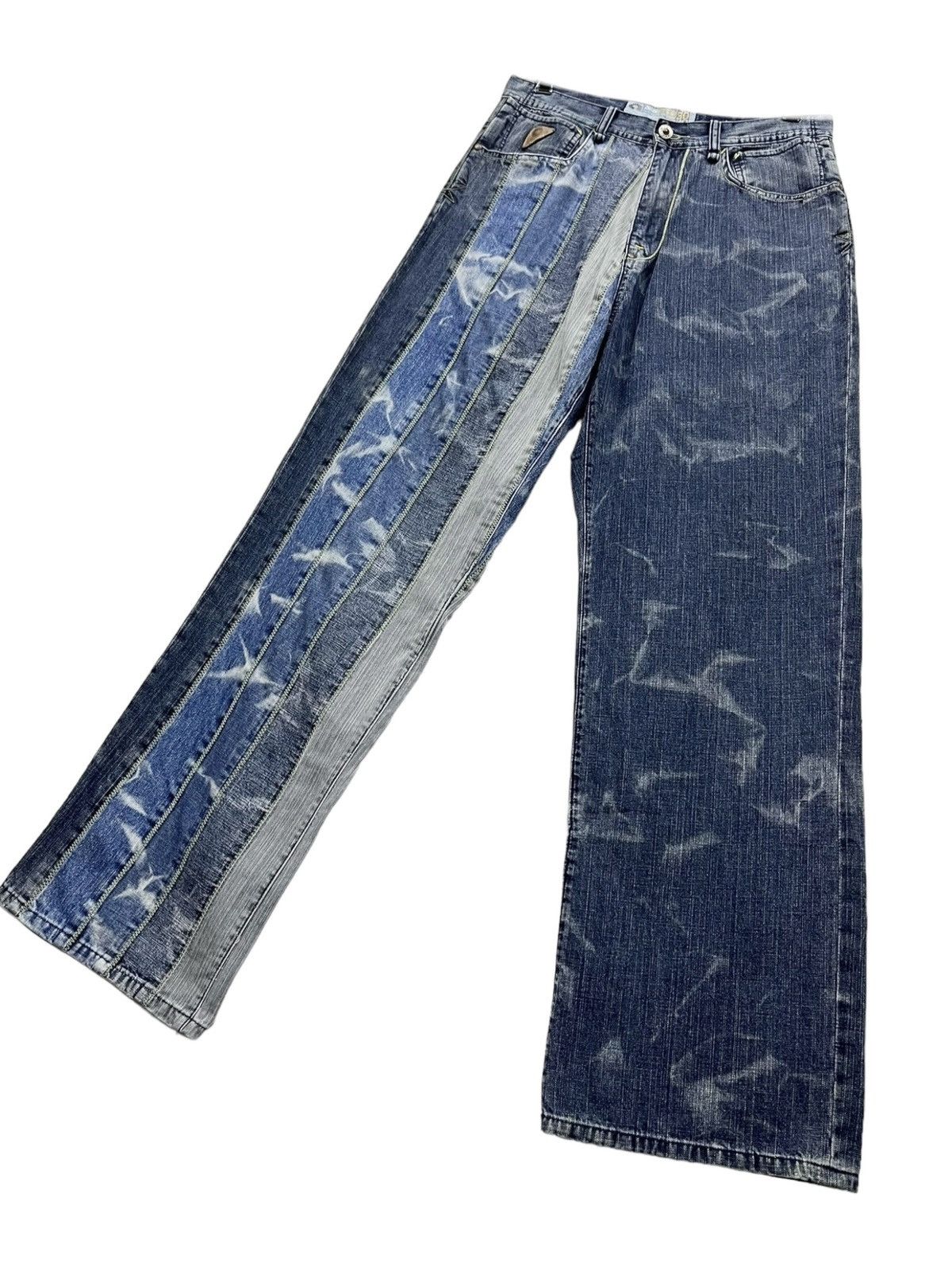 Akademiks AKADEMIKS Hybrid Vertical Spliced Atmosphere Acid WashJeans Size US 30 / EU 46 - 4 Thumbnail