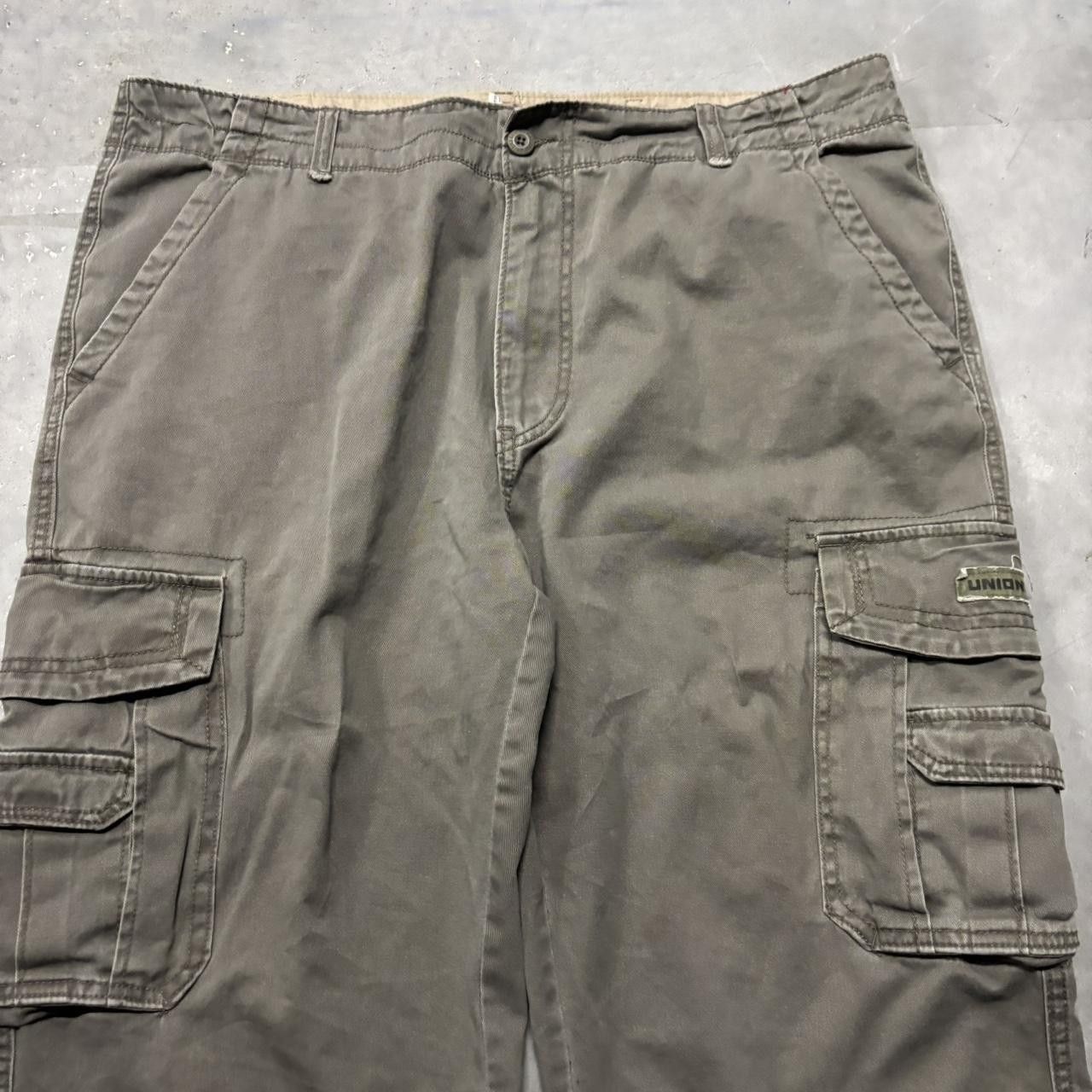 Japanese Brand × Vintage Crazy Vintage Y2K/2000s Baggy Khaki Green Streetwear Skater Cargo Pants! Size US 40 / EU 56 - 5 Thumbnail