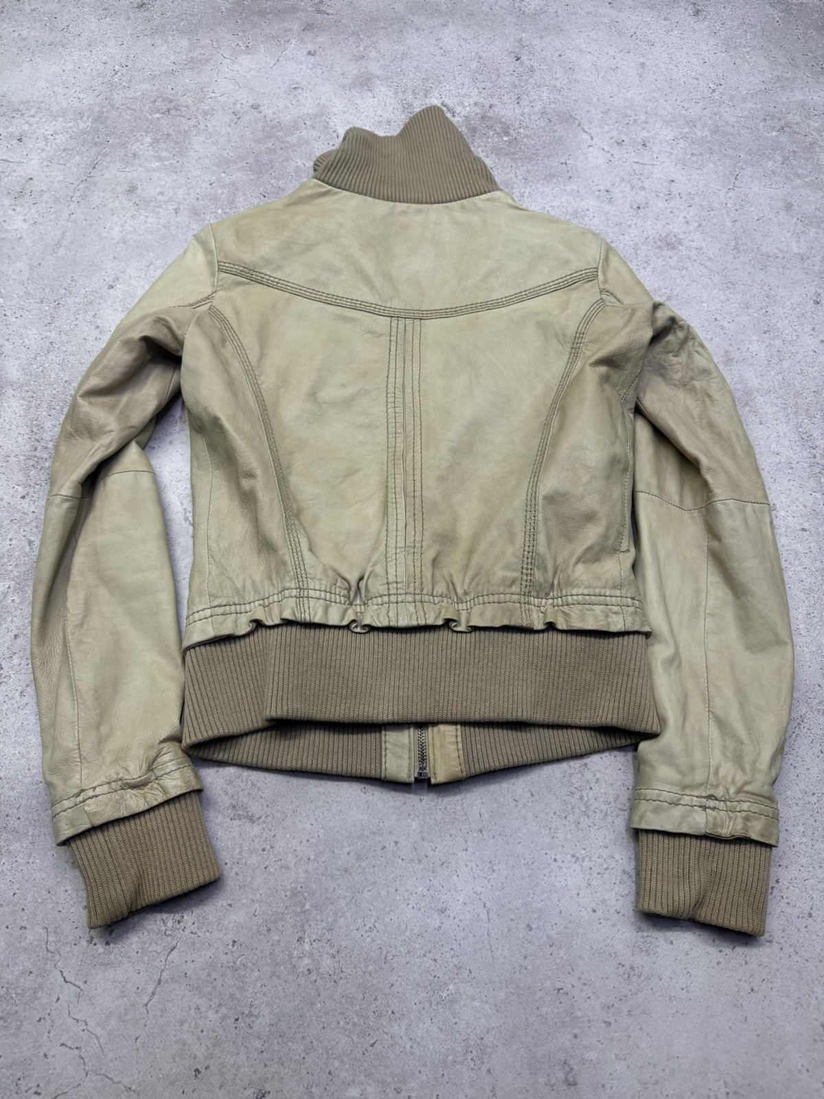 Hedi Slimane Vintage 00s Soft Real Leather Big Neck Bomber Jacket Size US M / EU 48-50 / 2 - 4 Thumbnail