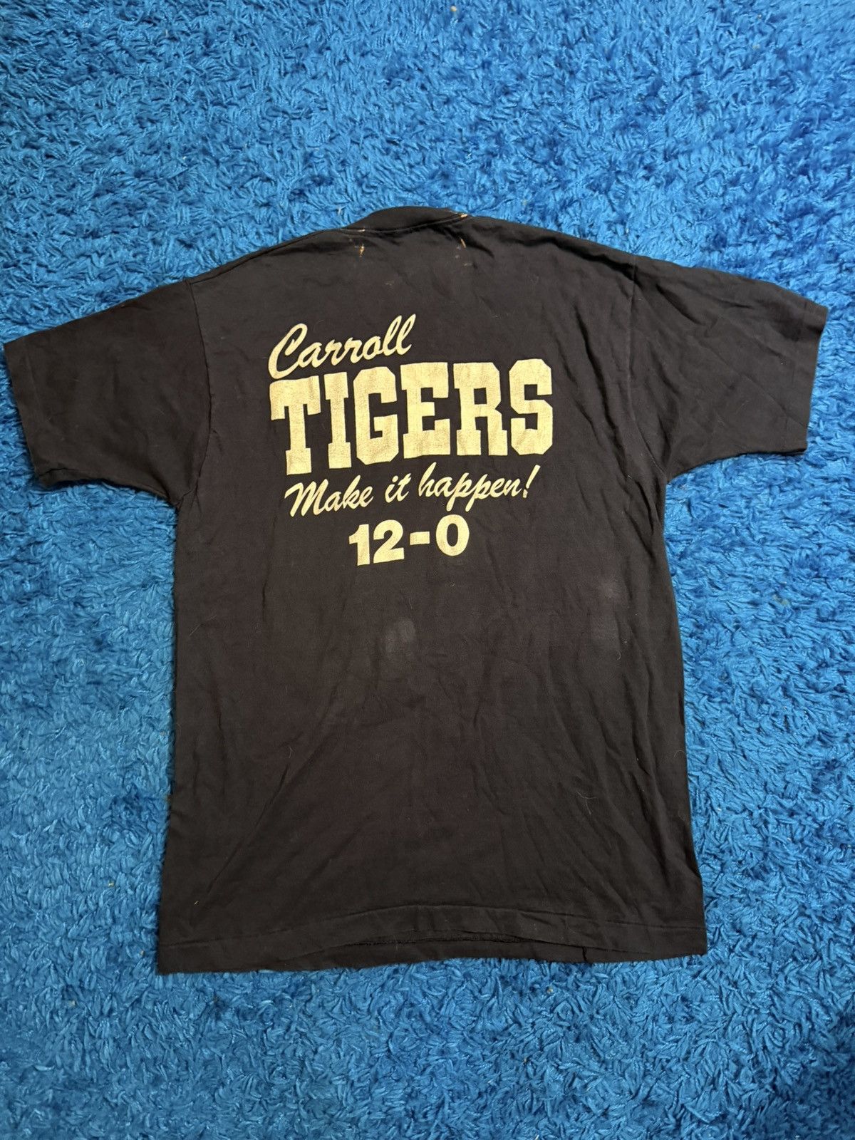 Fruit Of The Loom Vintage Single Stitch 91’ Carroll Tigers 12-0 Tee Size US XL / EU 56 / 4 - 7 Thumbnail
