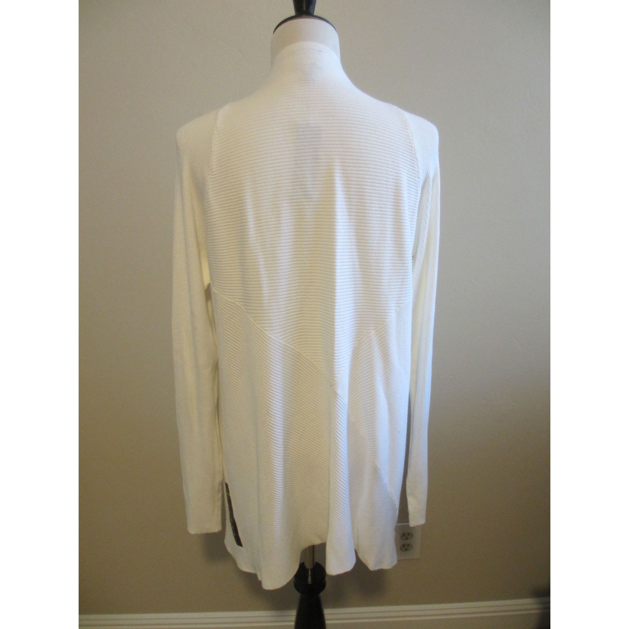 JCPenney Worthington Ribbed Open Front White Cardigan Sweater XL Ligh Size XL / US 12-14 / IT 48-50 - 4 Thumbnail