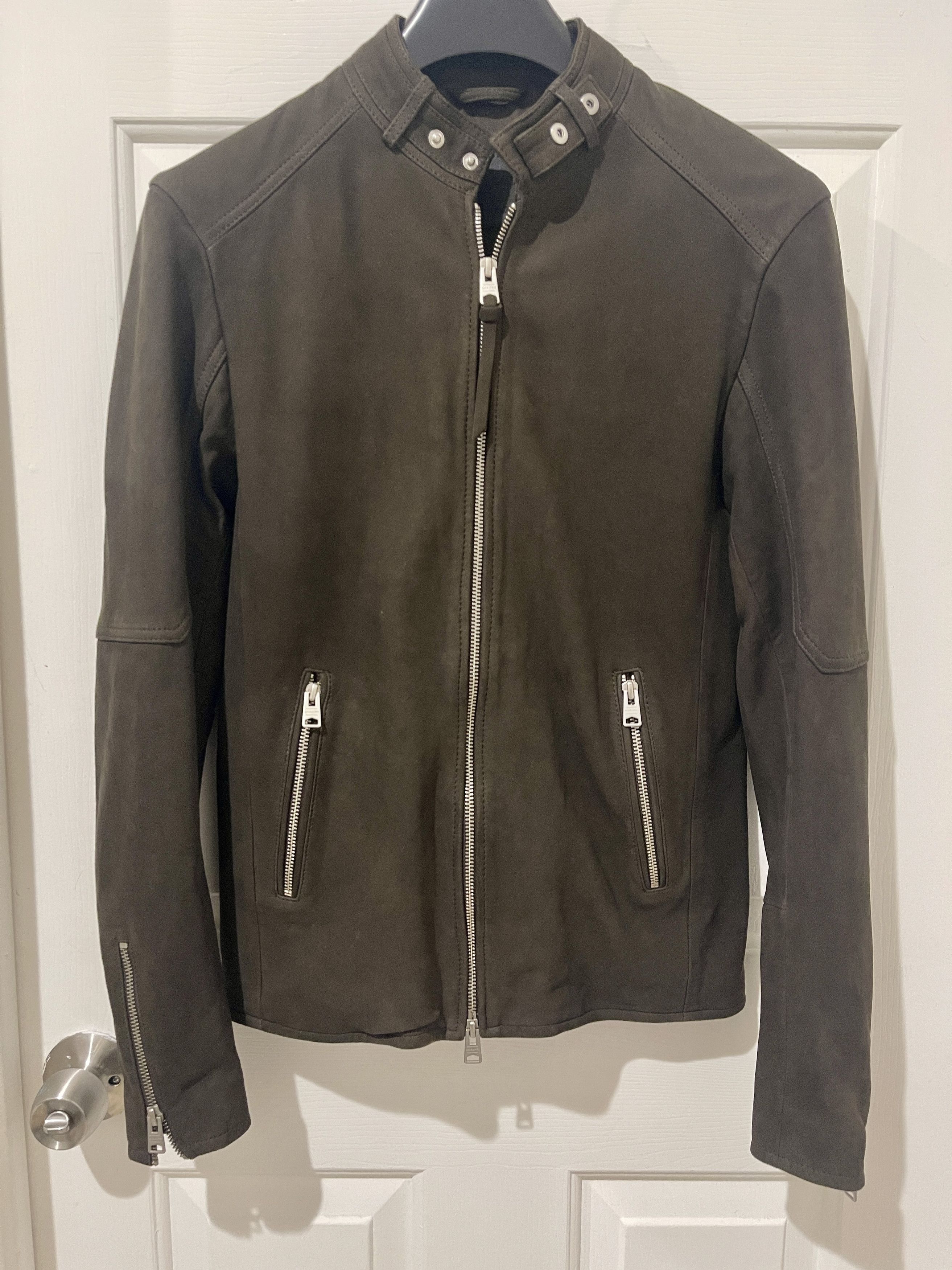 Allsaints All Saints Cora Suede Leather jacket XS olive NWT MSRP $600 Size US XS / EU 42 / 0 - 9 Thumbnail