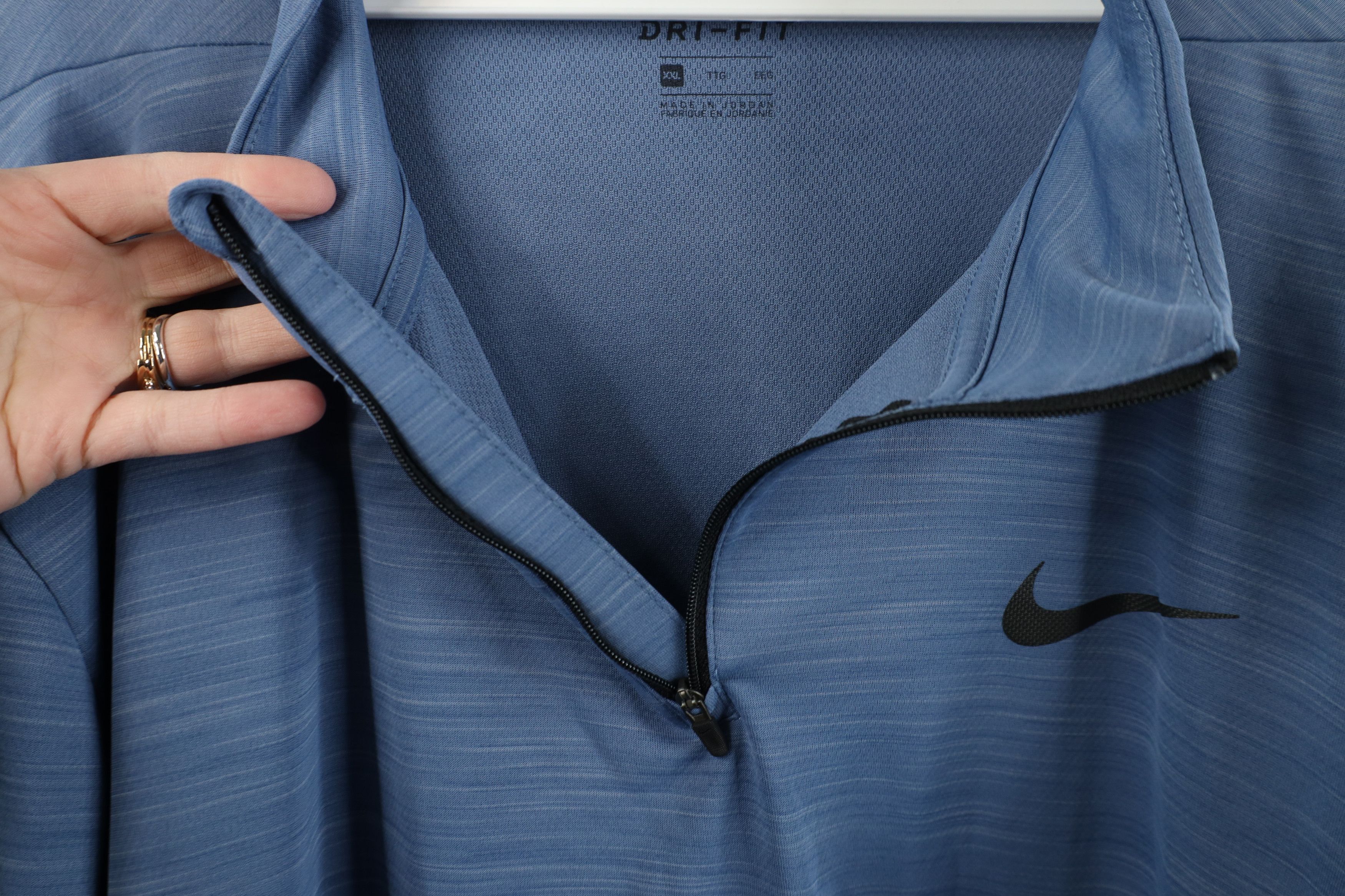 Nike Nike Dri-Fit Knit Running 1/4 Half Zip Jacket Top Blue Size US XXL / EU 58 / 5 - 6 Thumbnail