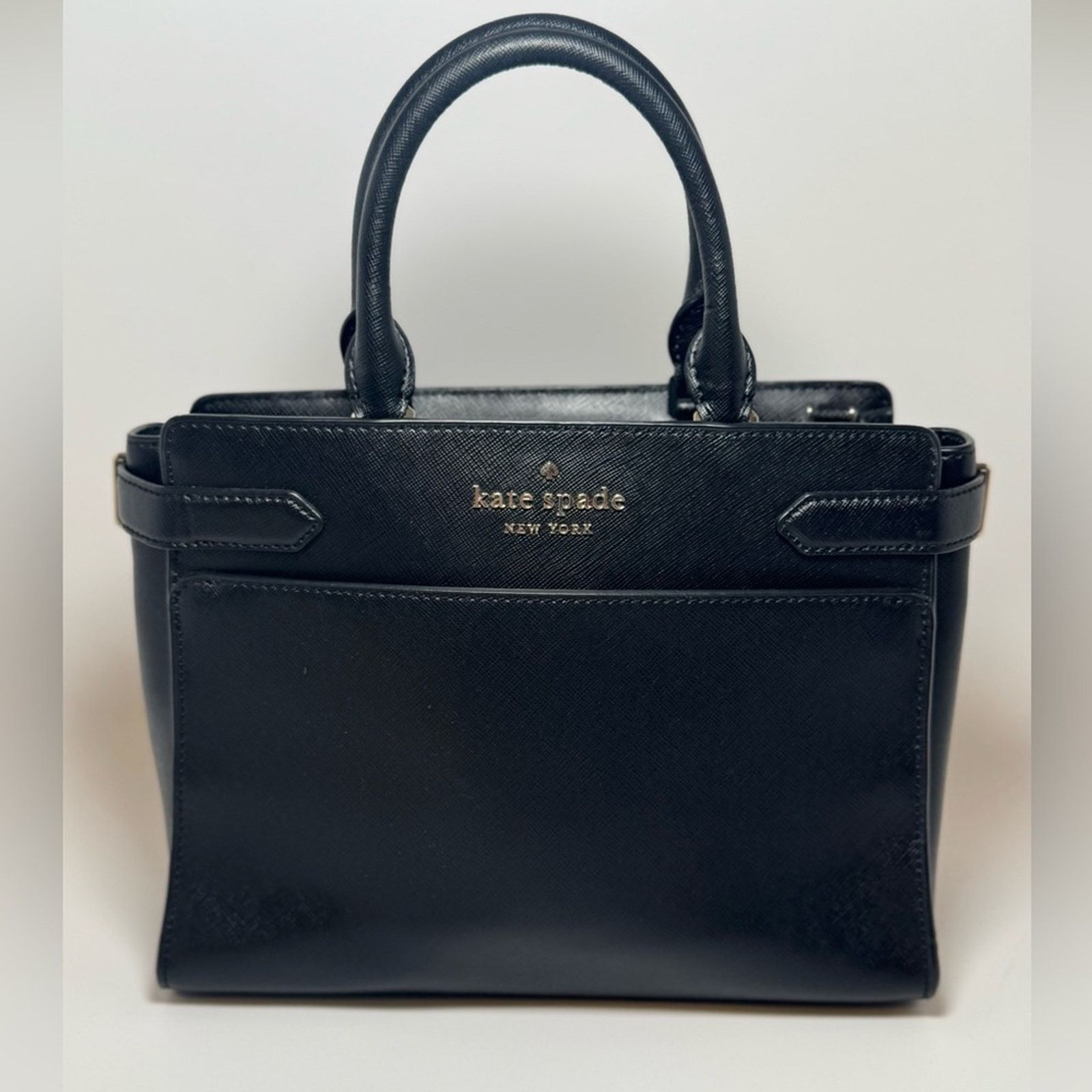 Kate Spade Kate Spade Large Staci Satchel Black Crossgrain Leather Size ONE SIZE - 1 Thumbnail