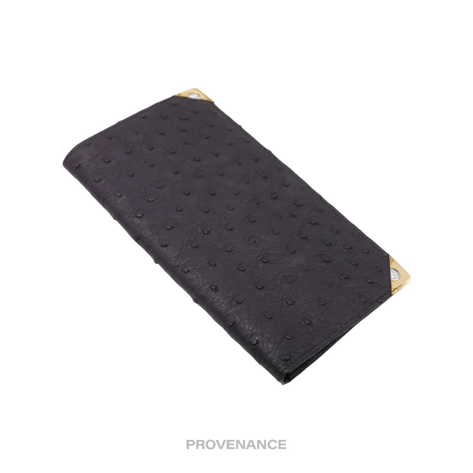Gucci 🔴 Gucci Long Wallet - Black Ostrich Leather Size ONE SIZE - 3 Thumbnail