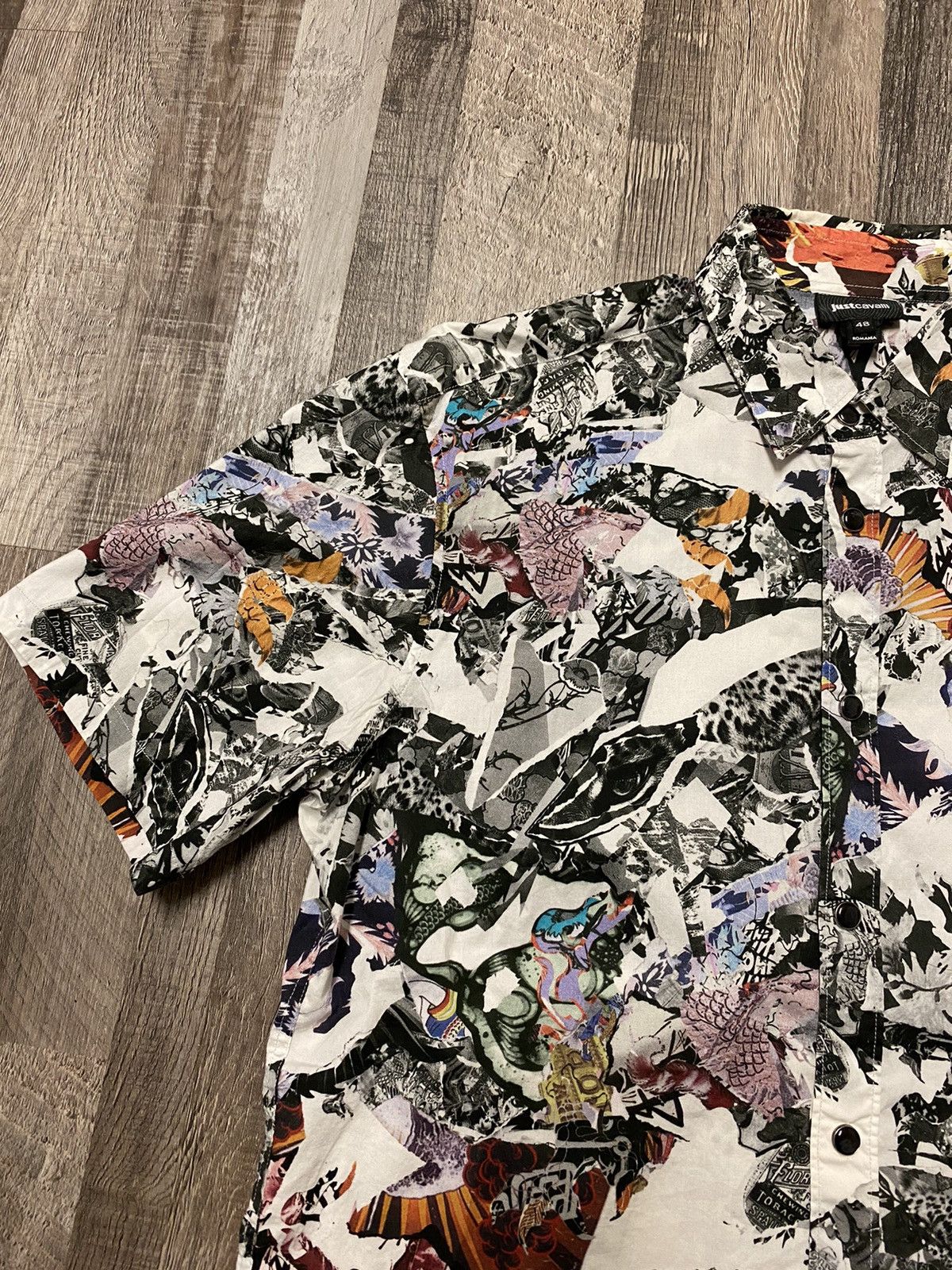 Just Cavalli Just Cavalli Button Up Short Sleeve Shirt All Over Print Size US M / EU 48-50 / 2 - 6 Thumbnail