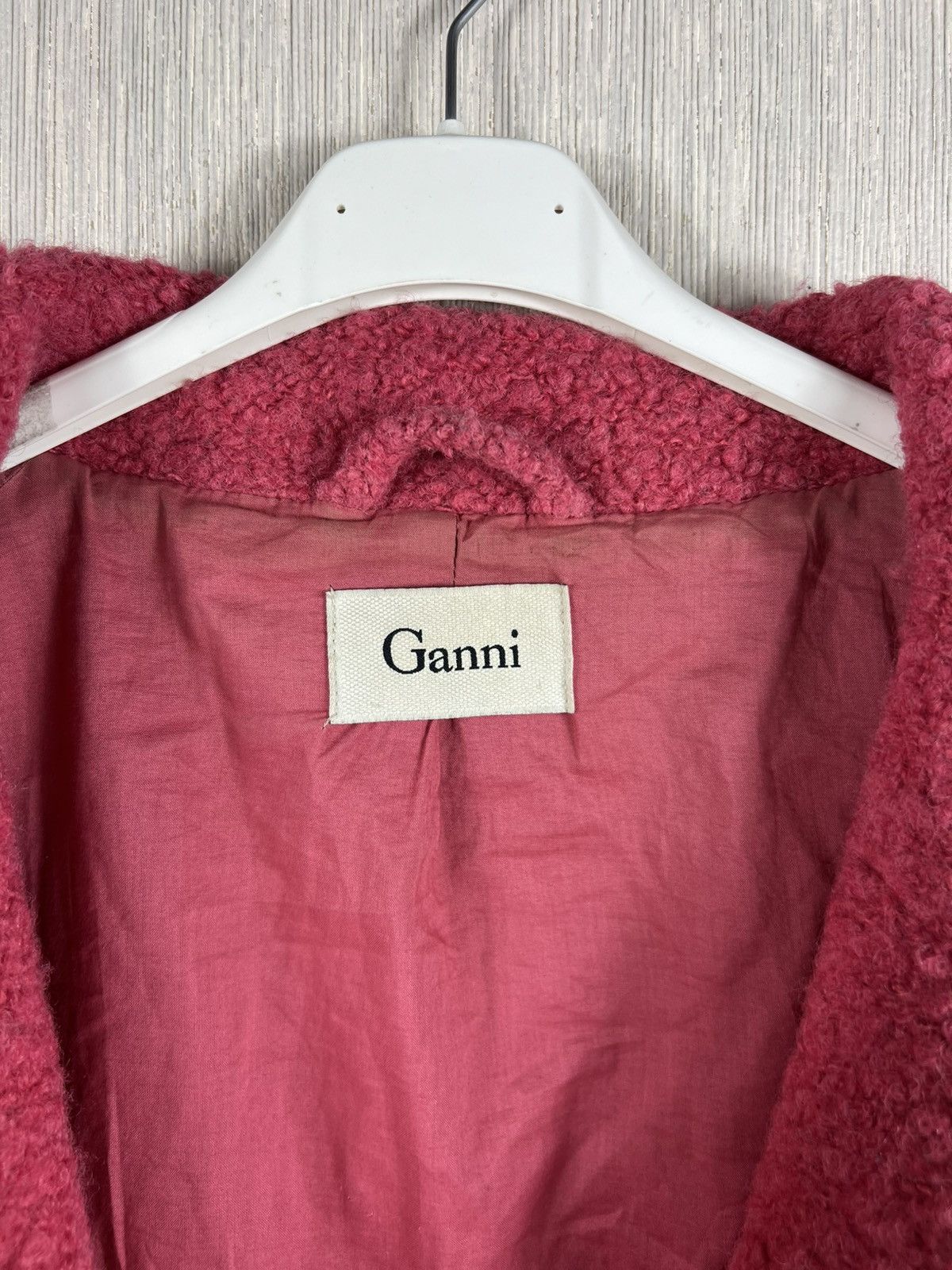 Ganni Ganni programme teddy long tied coat sherpa wool nylon pink Size M / US 6-8 / IT 42-44 - 12 Thumbnail