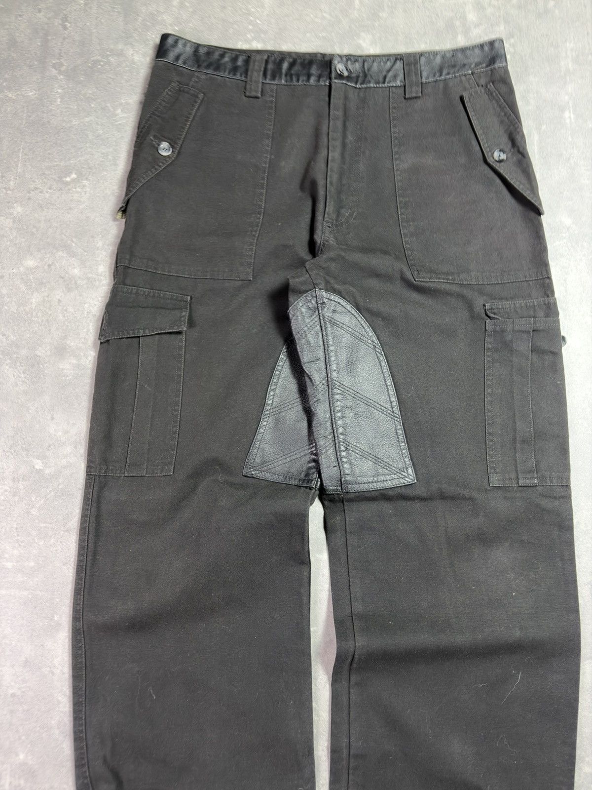 Roberto Cavalli Class Roberto Cavalli Leather Elements Cargo Denim Jeans 32 Size US 32 / EU 48 - 3 Thumbnail