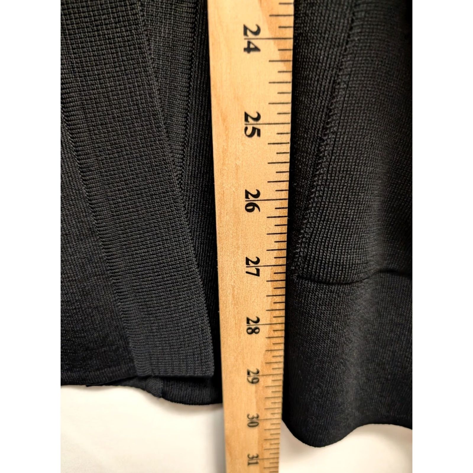 Vintage Exclusively Misook Womens L Petite Black Open Front Cardigan Sweater Pockets Size L / US 10 / IT 46 - 3 Thumbnail