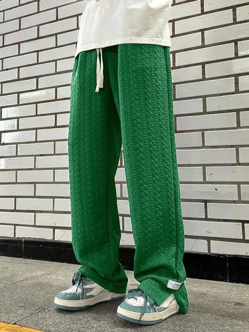 Japanese Brand × Jean cable-knit Loose fit Wide Y2k Sweatpants Size US 34 / EU 50 - 1 Thumbnail