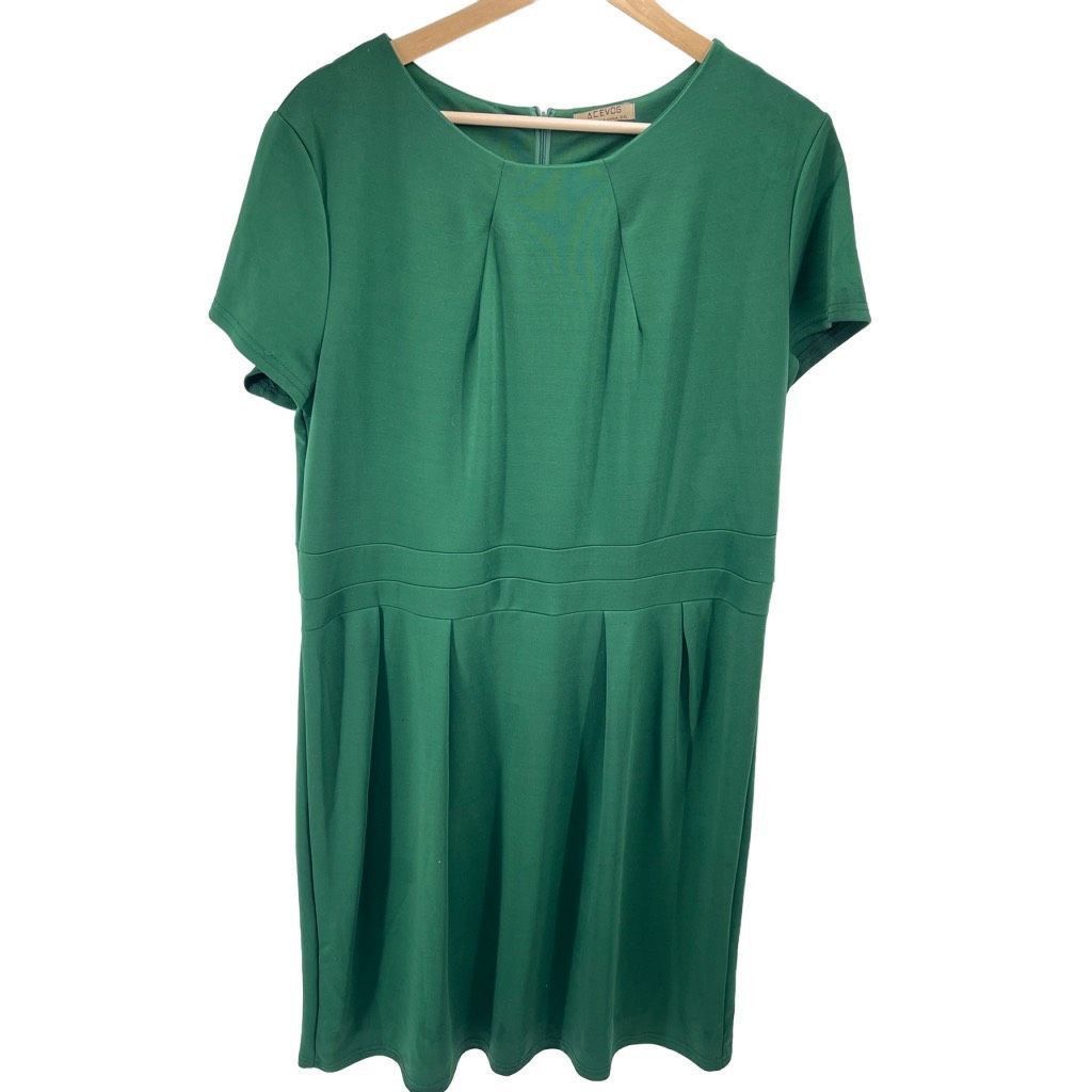 Other Acevog Womens Shift Dress Knee Length Pleated Cotton Stretch Size XXL / US 16-18 / IT 52-54 - 14 Thumbnail