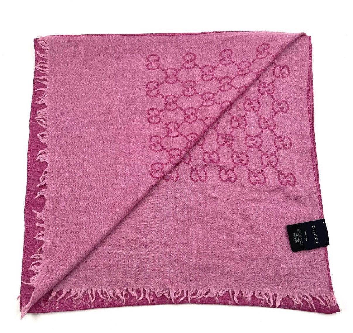 Gucci Gucci/Rose Pink Double G All-Over Print Reversible Scarf K12 Size ONE SIZE - 2 Thumbnail