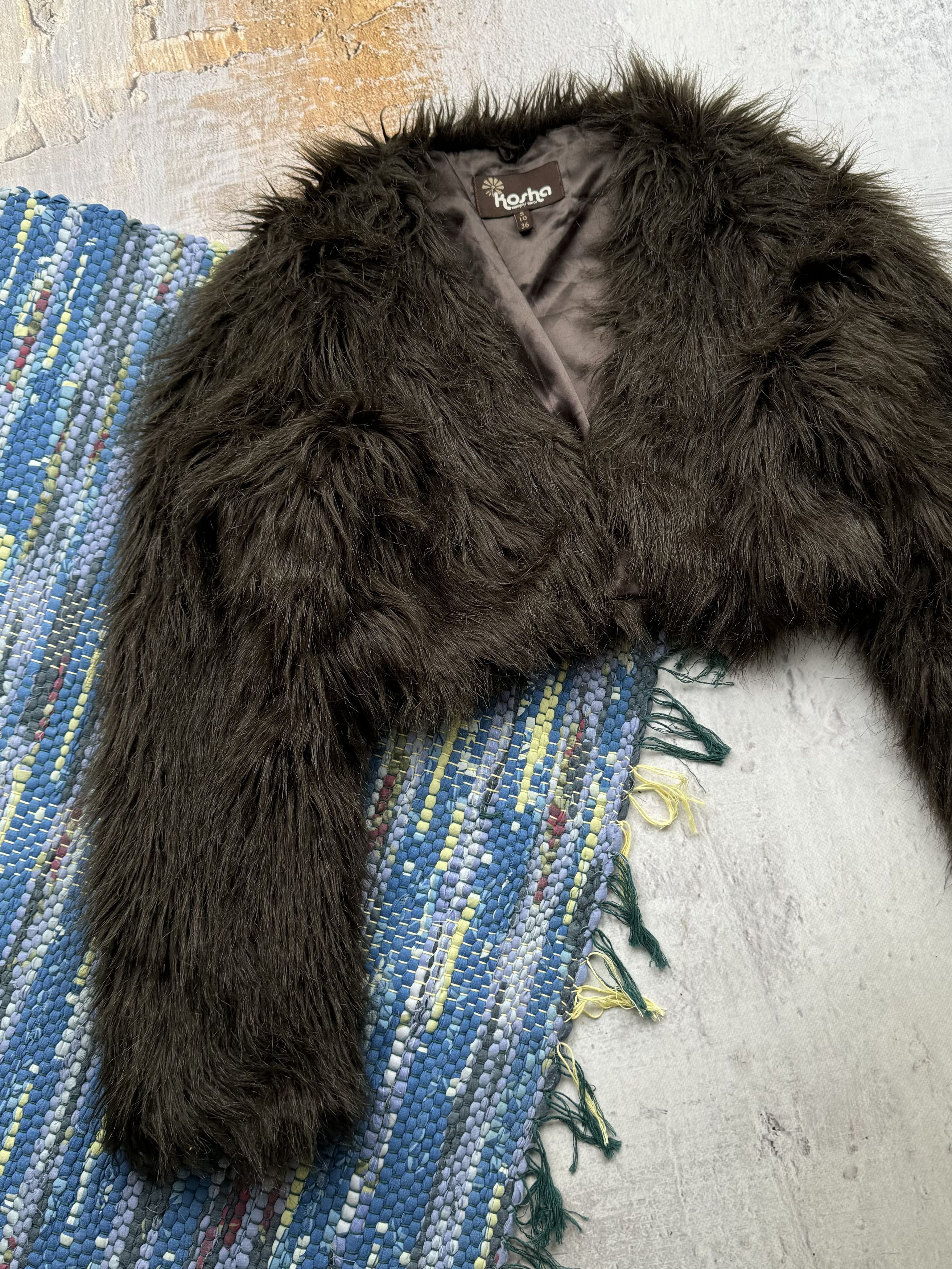 Vintage Vintage Cropped Faux Fur Coat A413D15(433) Size S / US 4 / IT 40 - 2 Thumbnail