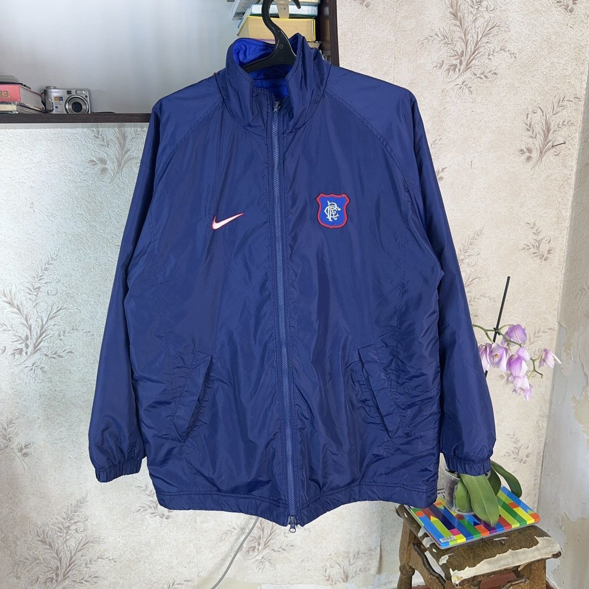 Nike × Vintage Vintage Nike Glasgow Rangers 1997 Jacket Reversibl Blue Size US L / EU 52-54 / 3 - 3 Thumbnail