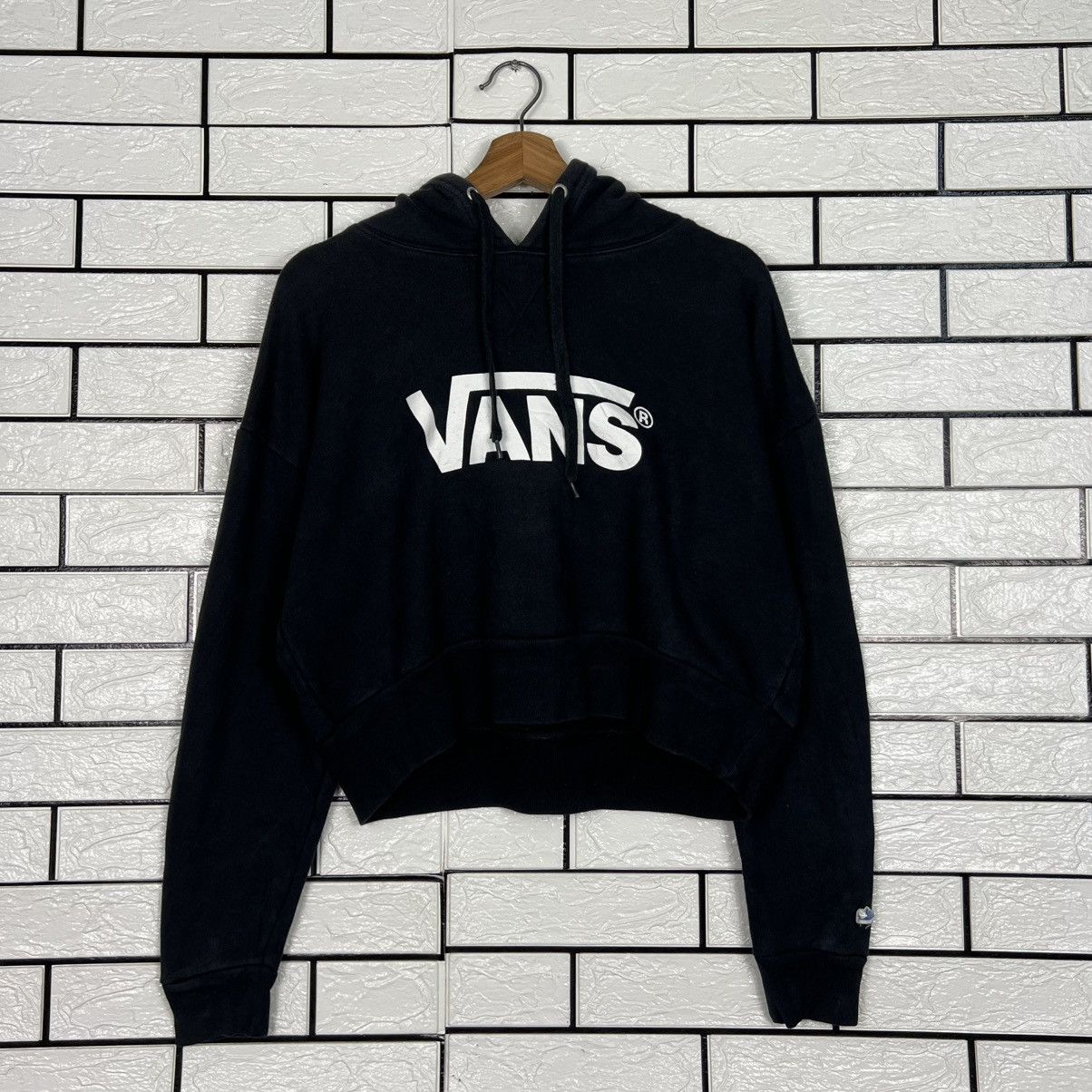 Vans VANS Big Logo Cropped Pullover Hoodie Sweatshirt #4083-C186 Size ONE SIZE - 8 Thumbnail