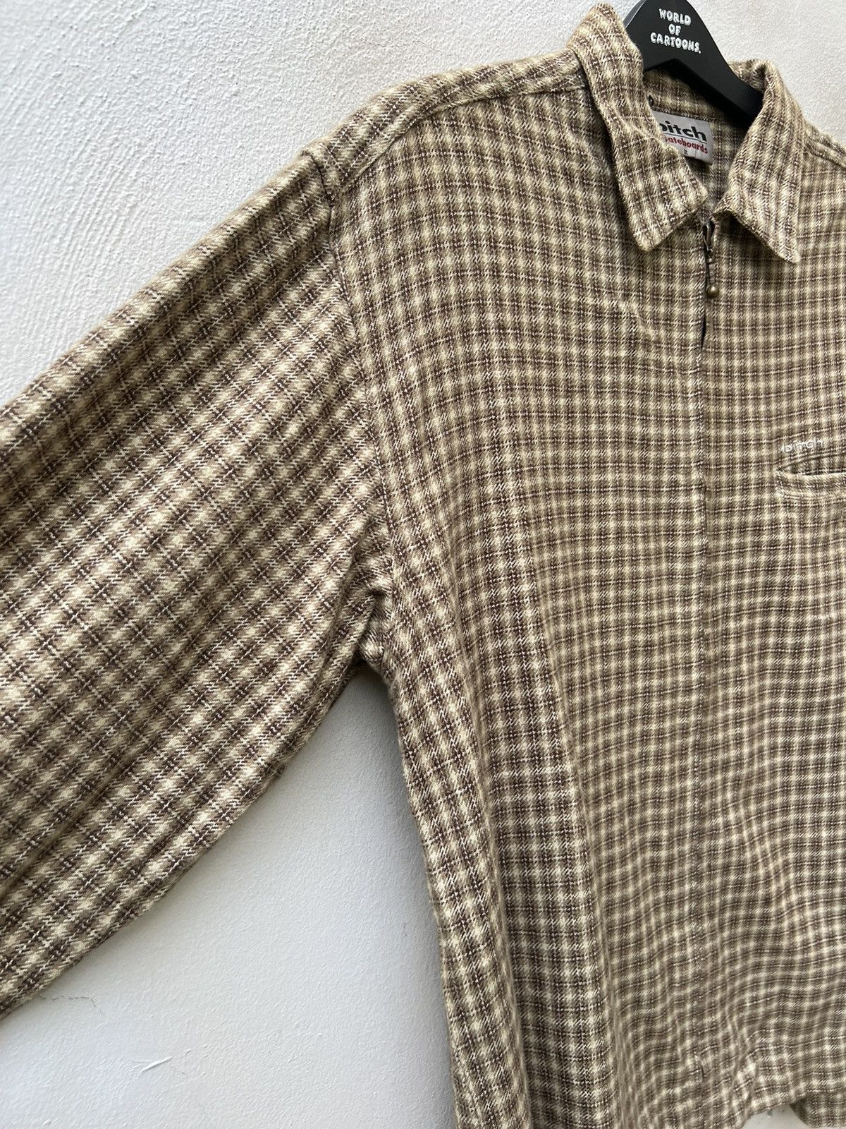 Girl Skateboards × Vintage Vintage 90s Bitch Skateboards Checkered Flannel Jacket Shirt Size US M / EU 48-50 / 2 - 11 Thumbnail
