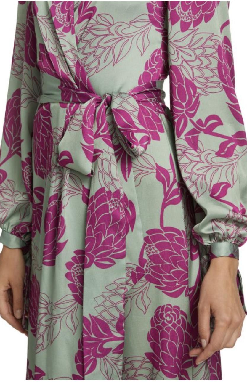 Designer PATBO | Celia Long Sleeve Maxi Wrap Dress | Aqua | 2 | NWT Size XS / US 0-2 / IT 36-38 - 2 Thumbnail