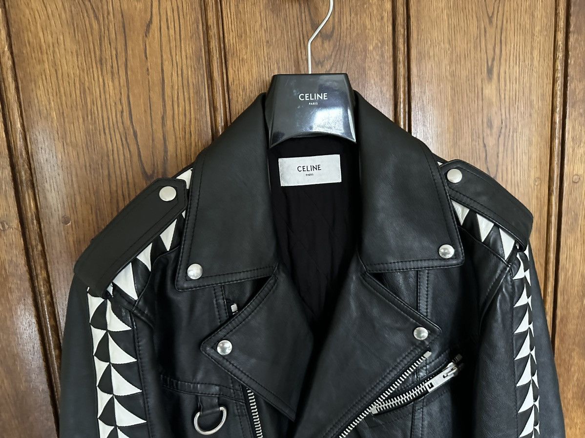 Celine SS22 $6500🤑 Celine biker D Ring leather jacket checkerboard Size US L / EU 52-54 / 3 - 14 Thumbnail