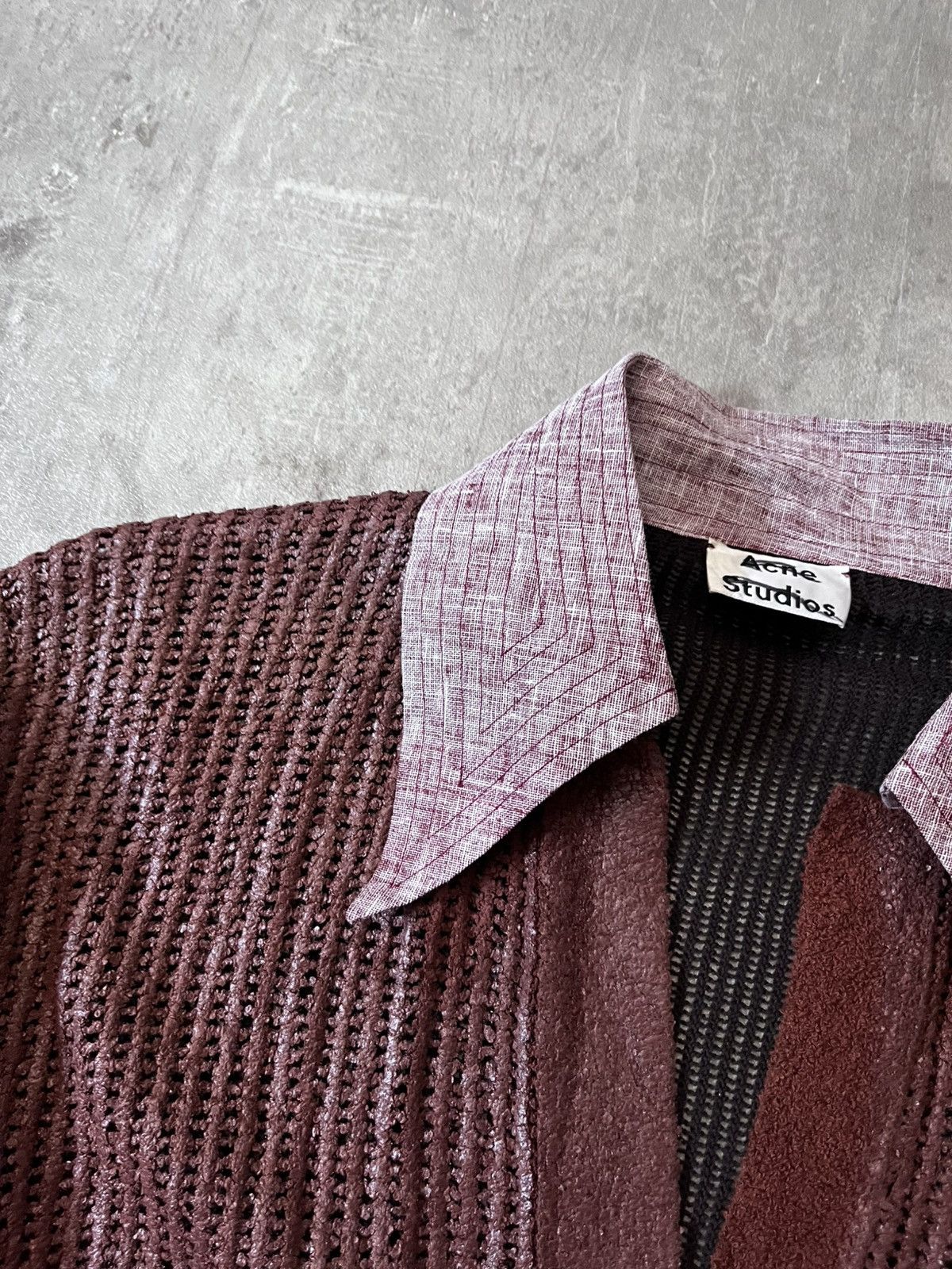 Acne Studios Acne Studios cotton waxed long sleeve polo black red Size US M / EU 48-50 / 2 - 7 Thumbnail