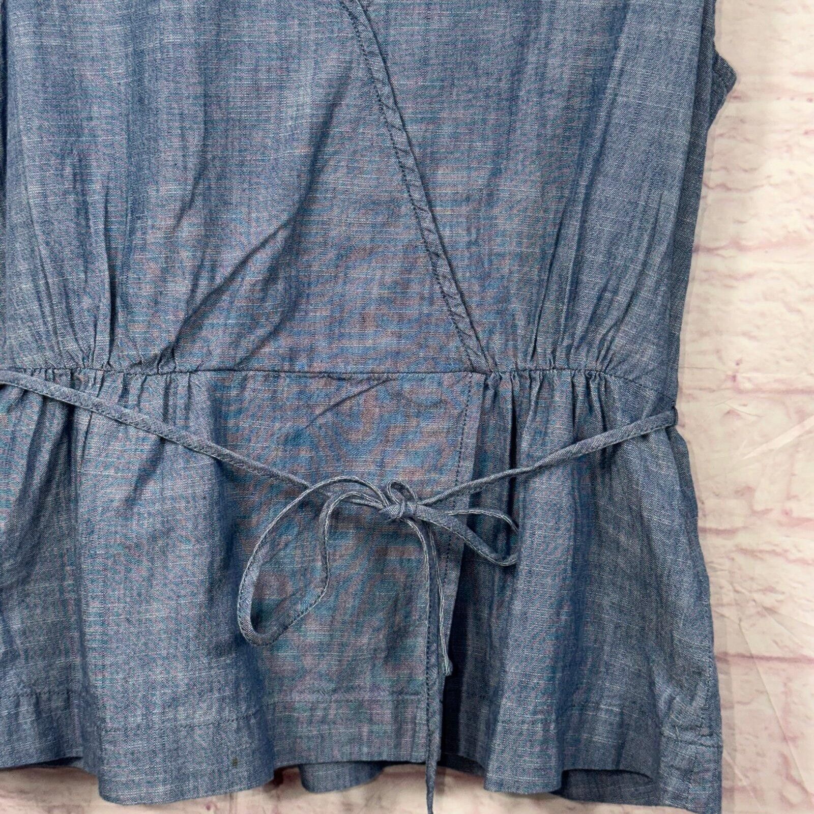 J.Crew J.Crew Women's Chambray Wrap Top Size 4 NWT Size S / US 4 / IT 40 - 3 Thumbnail