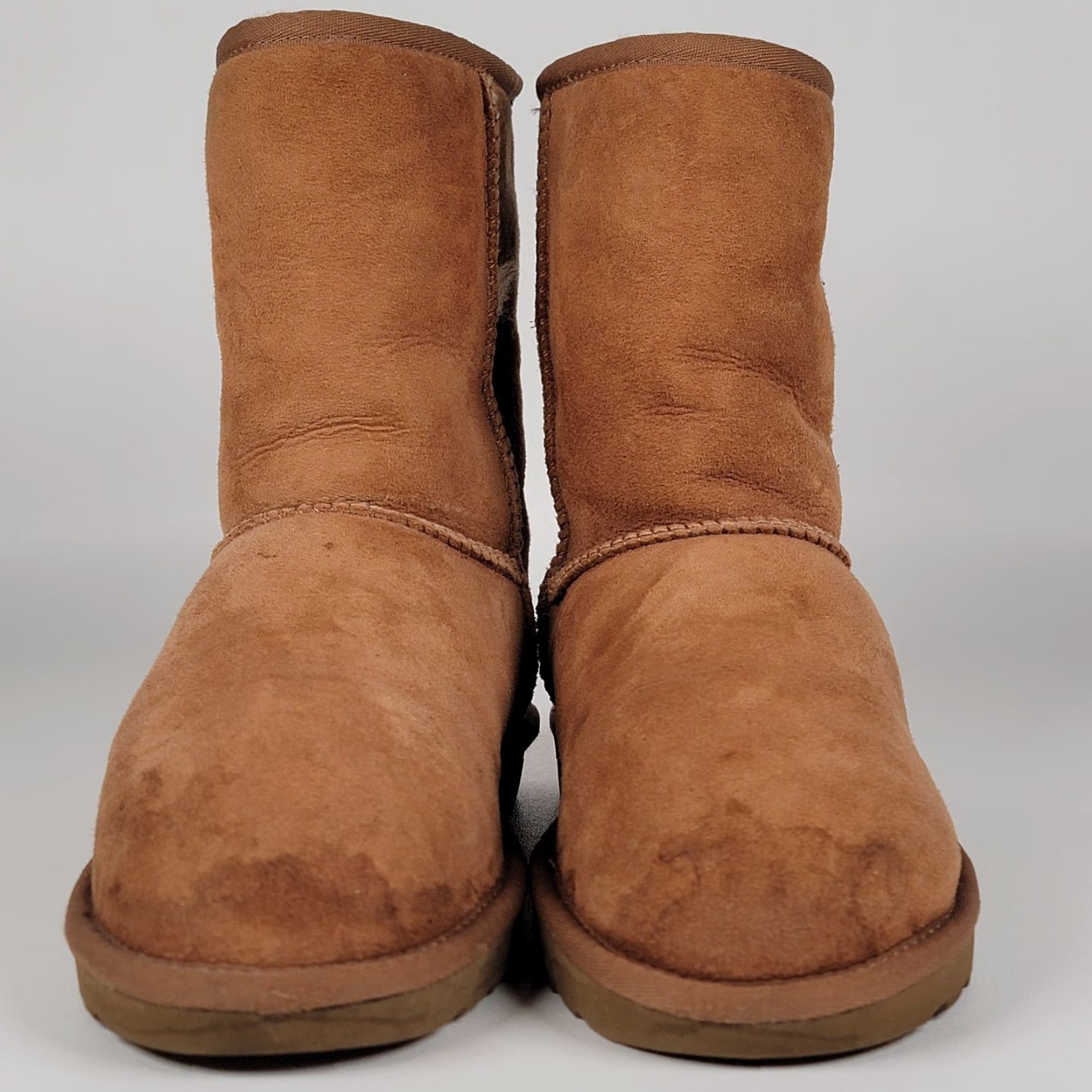 Ugg UGG Classic Short II Boots Suede Sheepskin Chestnut Brown Women 8 US 39 EU Slip-On Casual Winter Flat Heel Platform Brown Logo M Mid-Calf Shoes Size 30" / US 8 / IT 44 - 2 Thumbnail