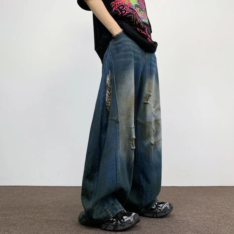 Japanese Brand × Jean Retro loose wide leg casual straight leg jeans Size US 32 / EU 48 - 4 Thumbnail