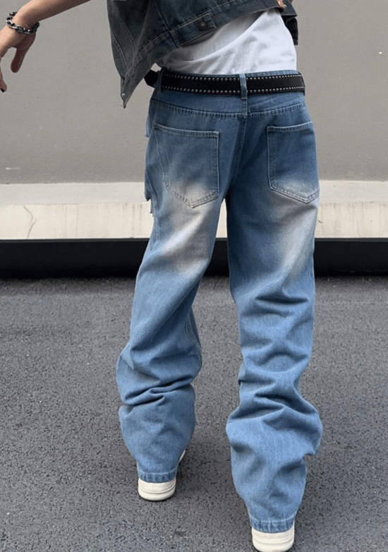 Vision Streetwear Ripped Baggy Jeans Size US 34 / EU 50 - 3 Thumbnail