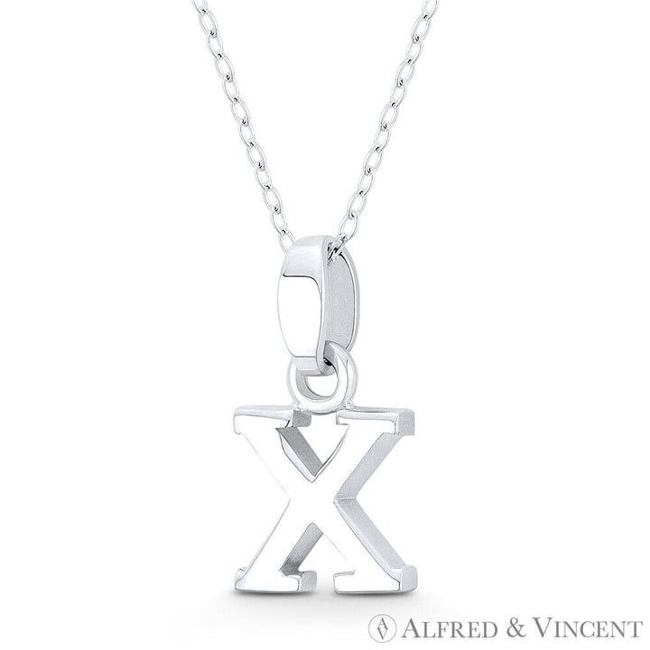 Other Initial Letter "X" Charm 3D Pendant in .925 Sterling Silver Size ONE SIZE - 1 Preview