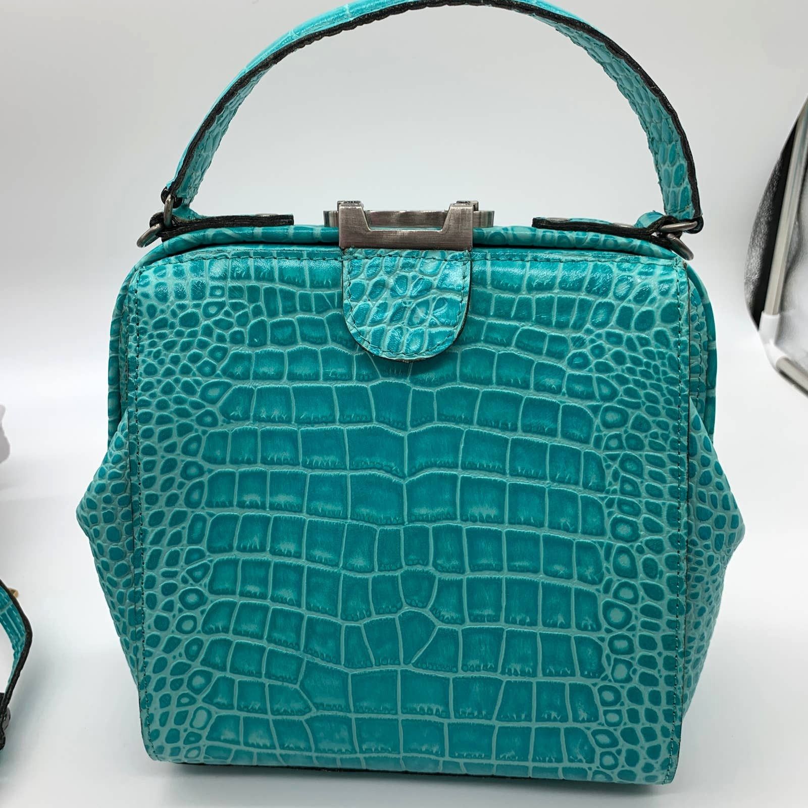 Other Patricia Nash Leather Purse Croc Embossed Blue Aqua Handbags Size ONE SIZE - 1 Thumbnail