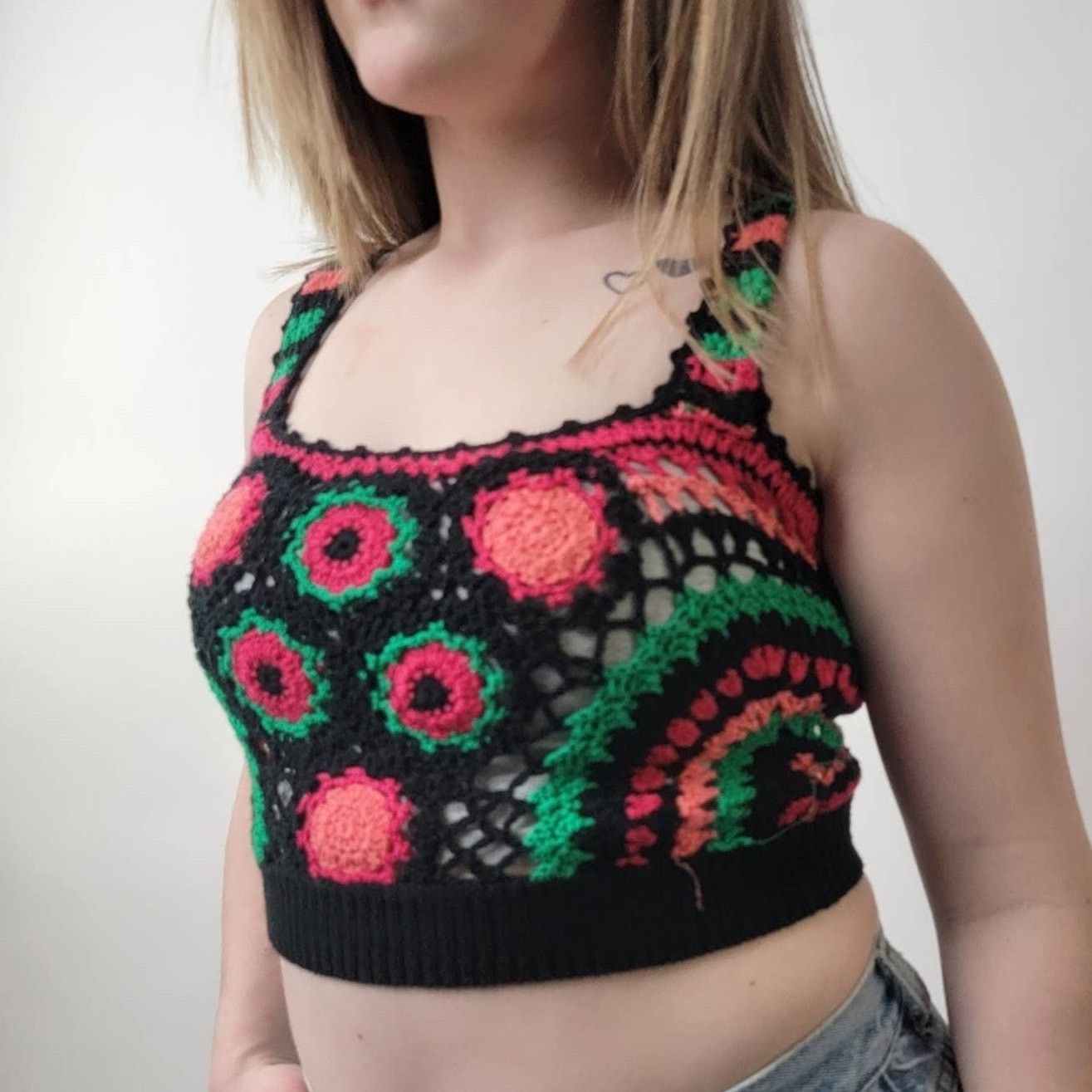Handmade Handmade Crochet Knit Crop Top - S/M Size M / US 6-8 / IT 42-44 - 5 Thumbnail
