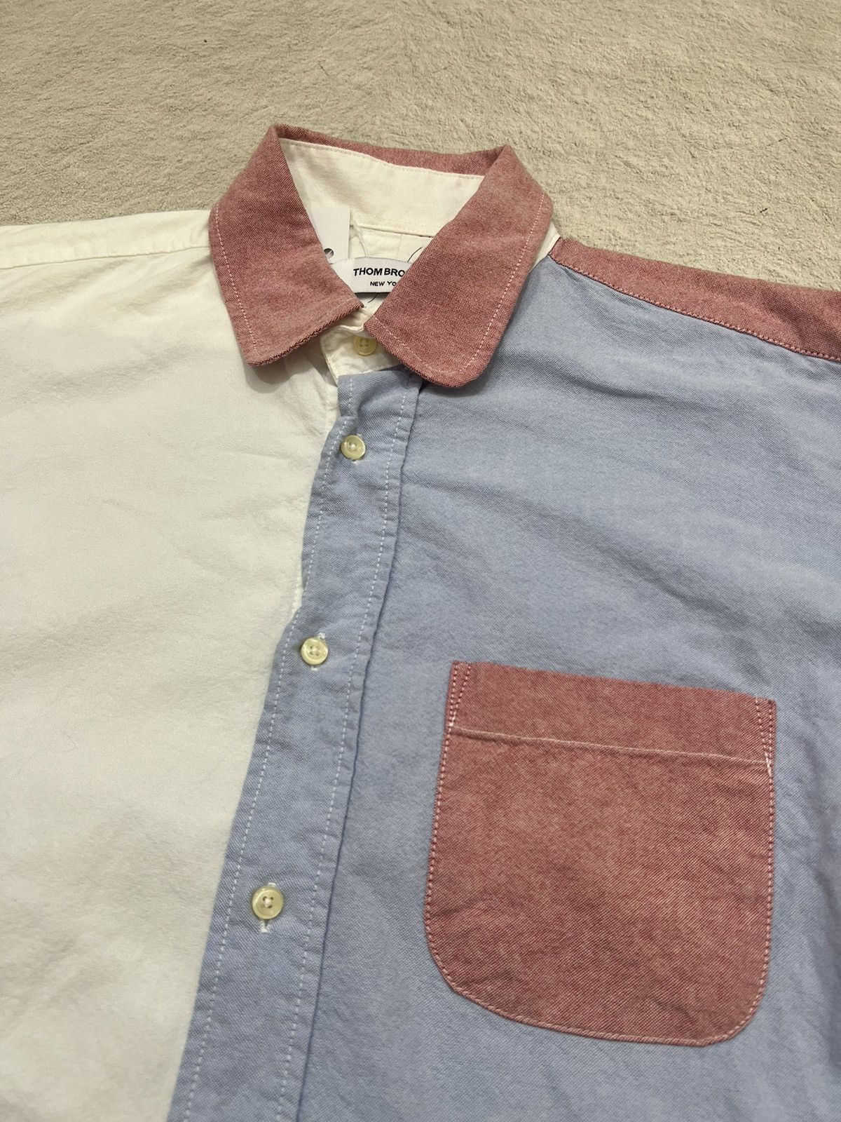 Thom Browne 2000s Thom Browne Hybrid Oxford Shirt Size US M / EU 48-50 / 2 - 2 Thumbnail