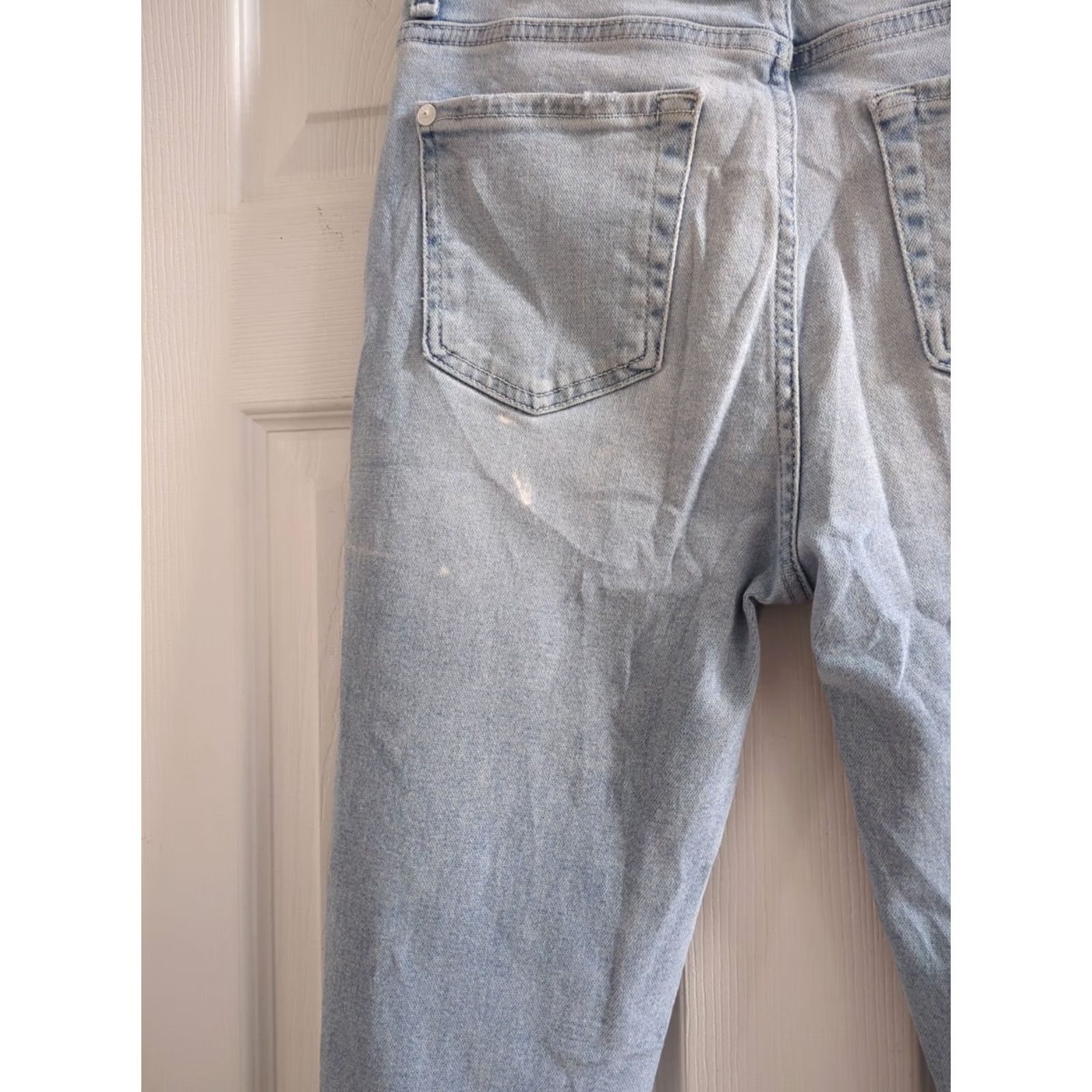 7 For All Mankind 7 For All Mankind High Waist Ankle Skinny Jeans Women 25 Blue Denim Solid Stretch Distressed Zipper 28 Inseam Size 42" / US 20 - 4 Thumbnail