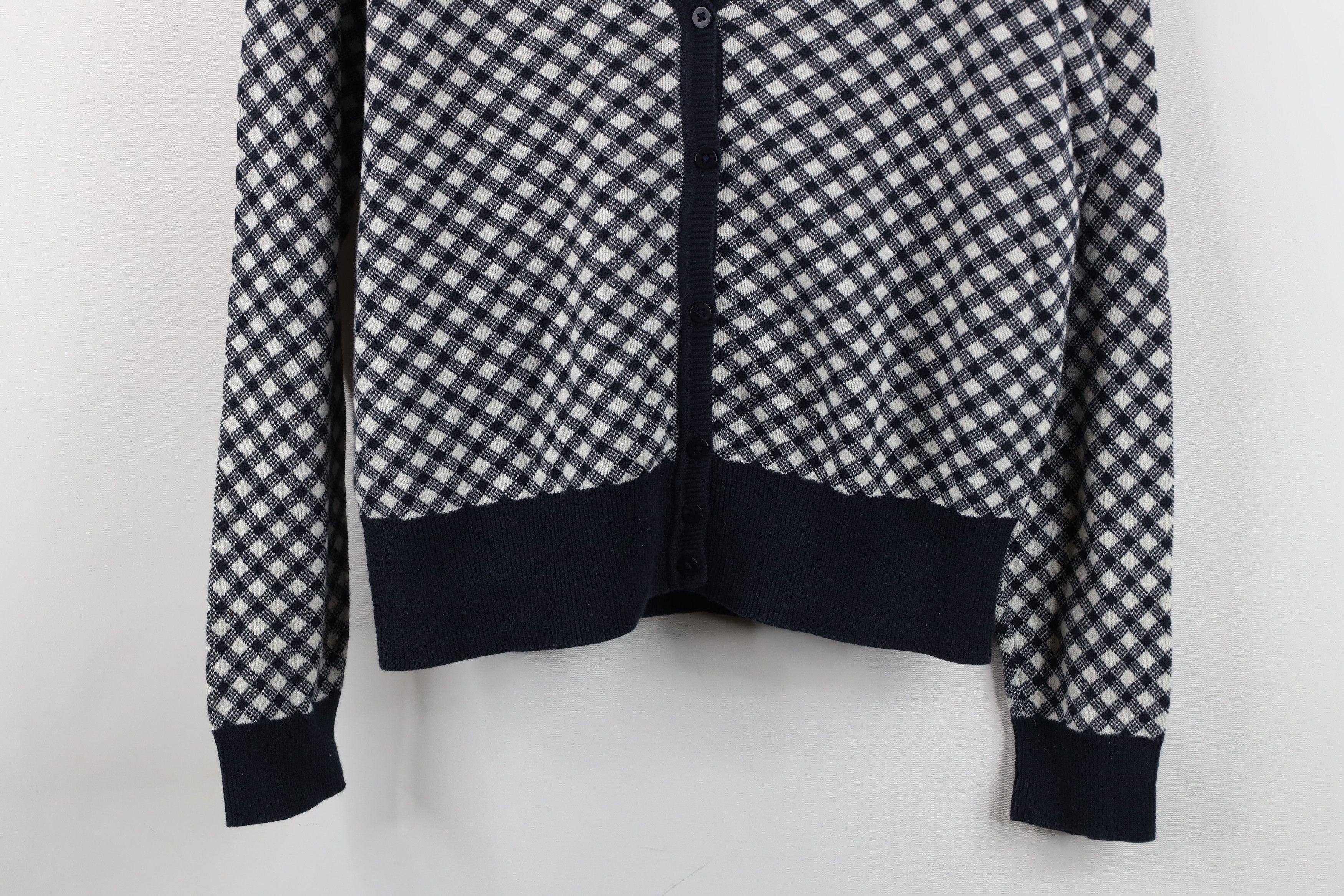Brooks Brothers Vintage 90s Brooks Brothers Diamond Knit Cardigan Sweater Size M / US 6-8 / IT 42-44 - 3 Thumbnail