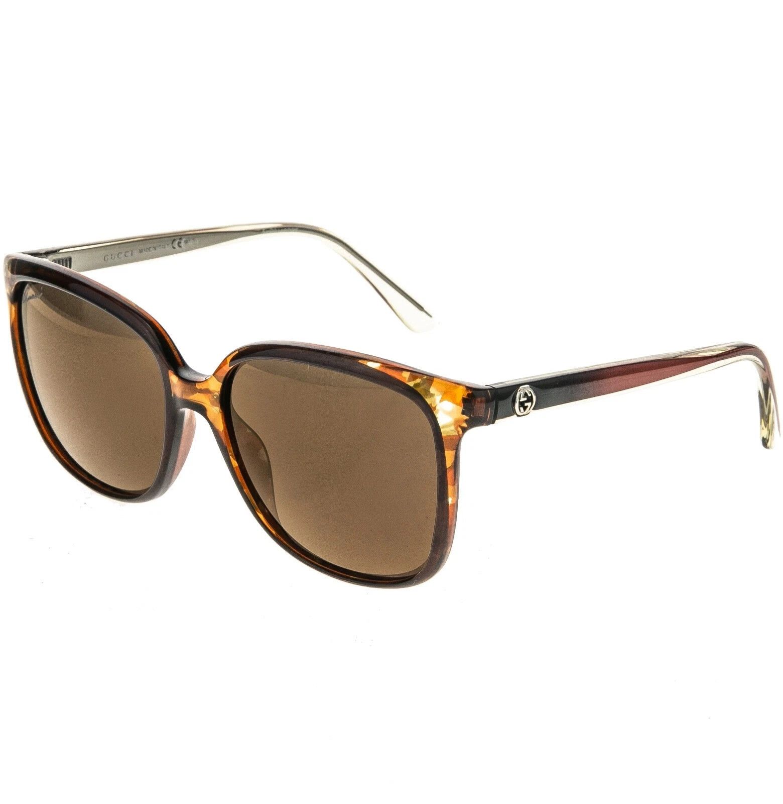 Gucci GUCCI GG3696S 3696 Crystal Brown Havana Mirrored Sunglasses Size ONE SIZE - 8 Thumbnail