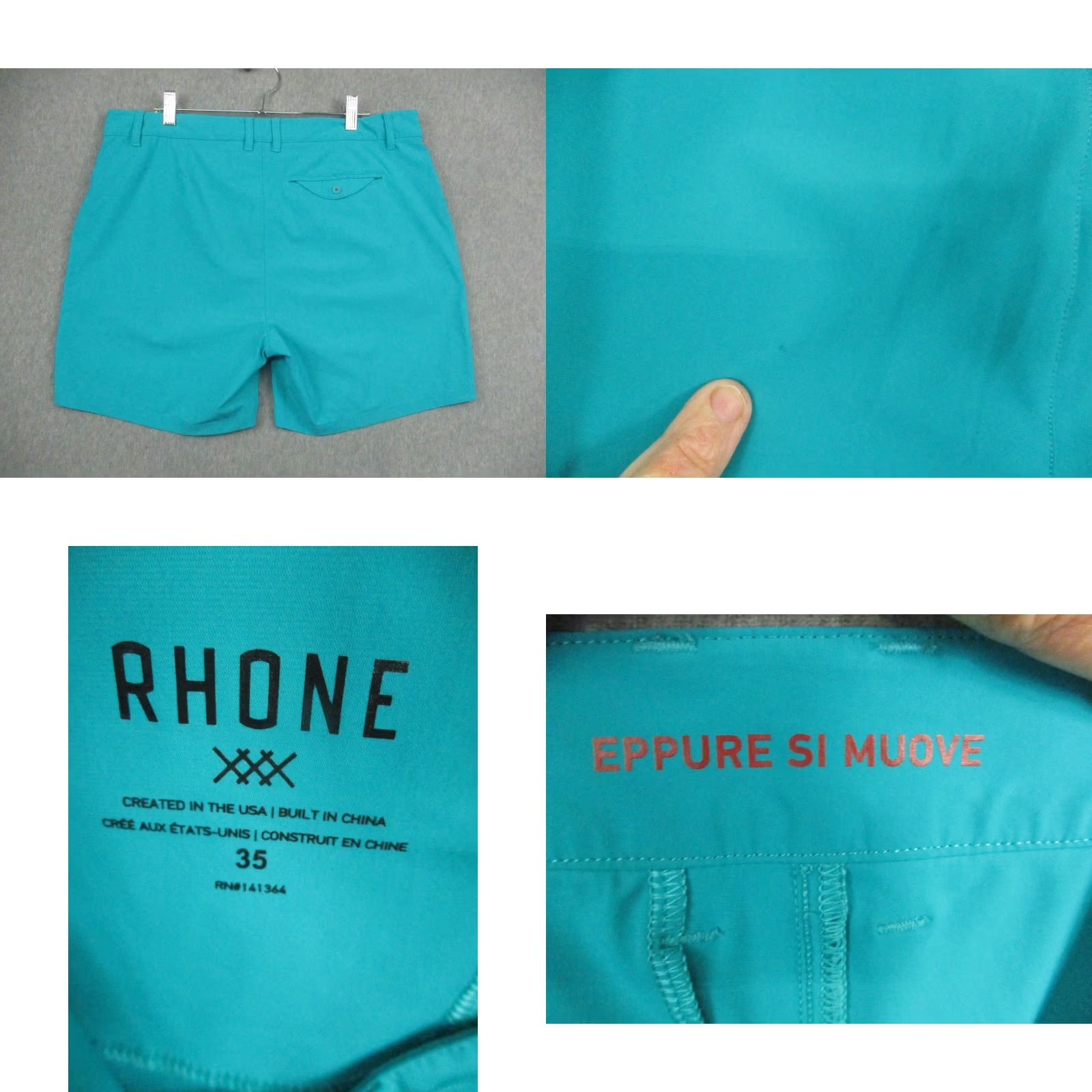 Rhone Rhone Mens Swim Bottoms Shorts Blue Solid Quick Dry 35 2022 Athletic Performance Summer Above-the-Knee Pockets Lightweight Breathable Size US 35 - 8 Thumbnail