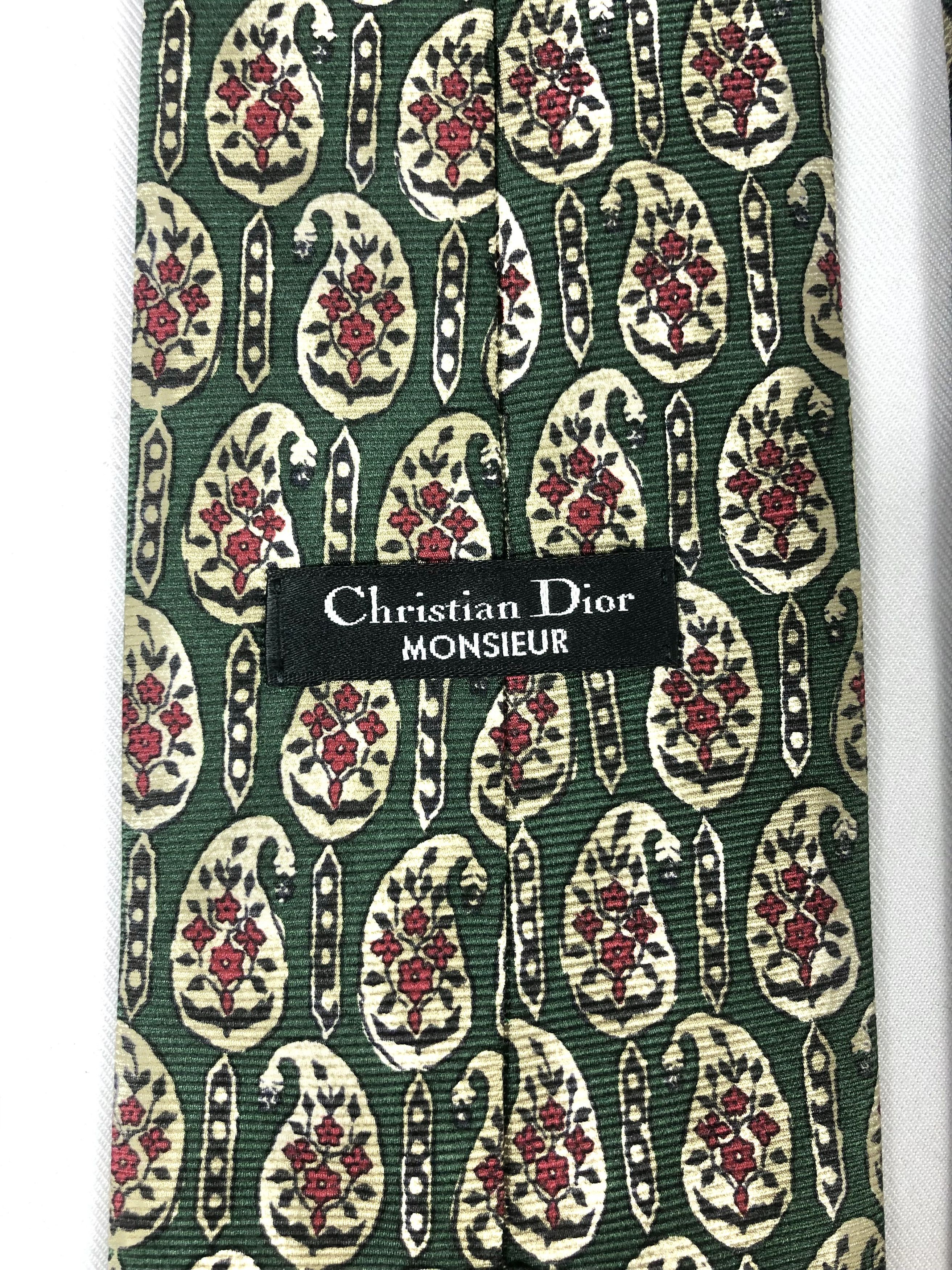 Christian Dior Monsieur Rare Vintage Christian Dior Monsieur Silk Tie Size ONE SIZE - 7 Thumbnail