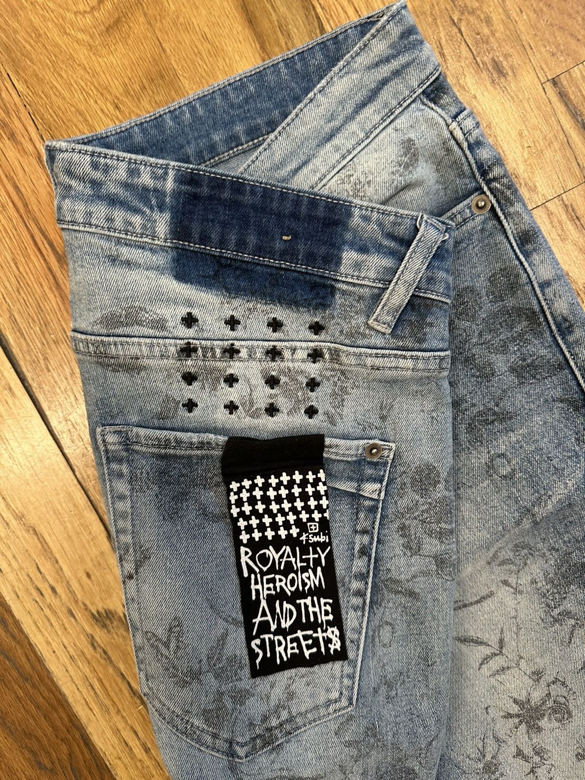 Ksubi Ksubi All Over Print Blue Denim Jeans Size 33 Size US 33 - 4 Thumbnail
