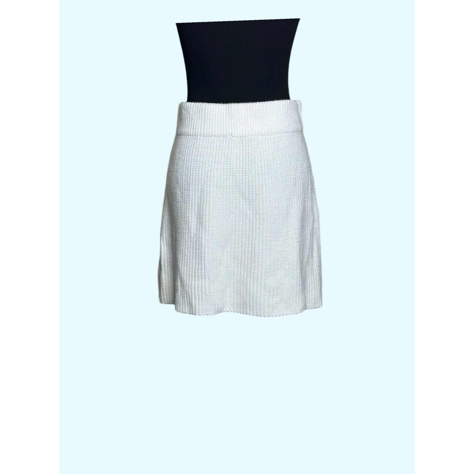 Zara Zara off white knit pull on mini skirt size Small Size 29" - 11 Thumbnail