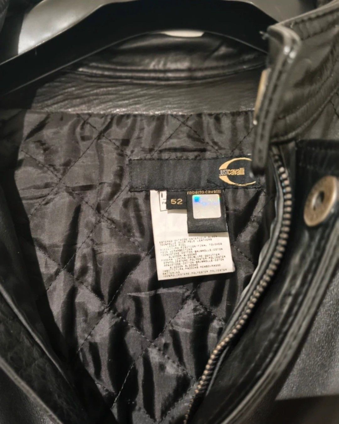Roberto Cavalli LEATHER BOMBER BIKER JACKET Size US L / EU 52-54 / 3 - 3 Thumbnail