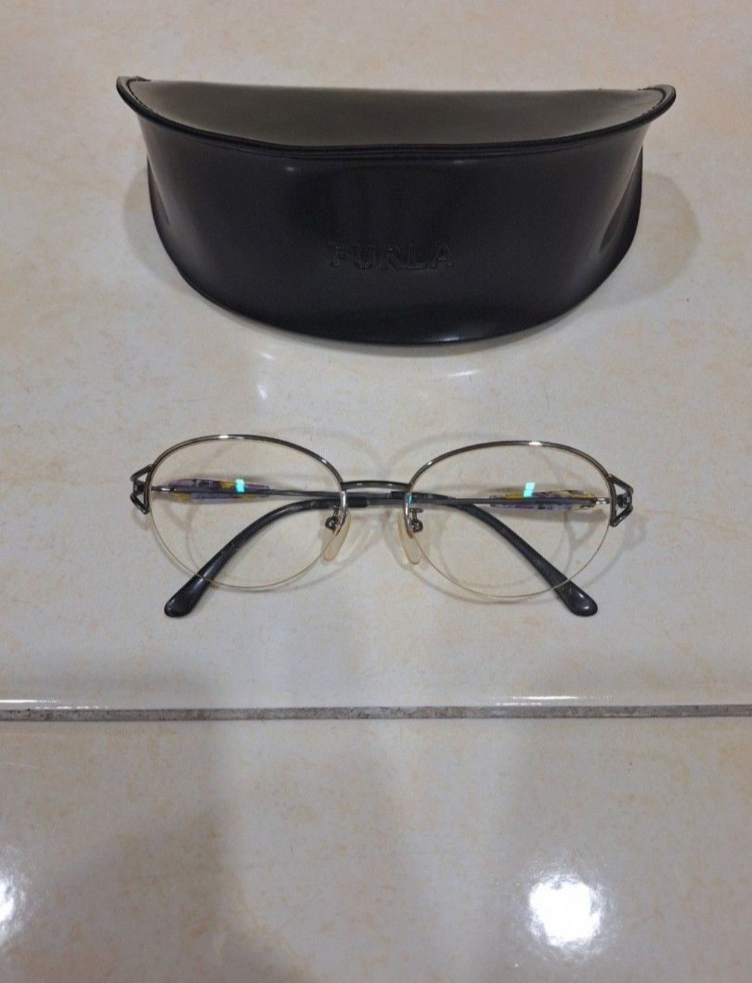 Yves Saint Laurent YSL Oval Glasses Blue Clear Temples Japan Size ONE SIZE - 1 Thumbnail
