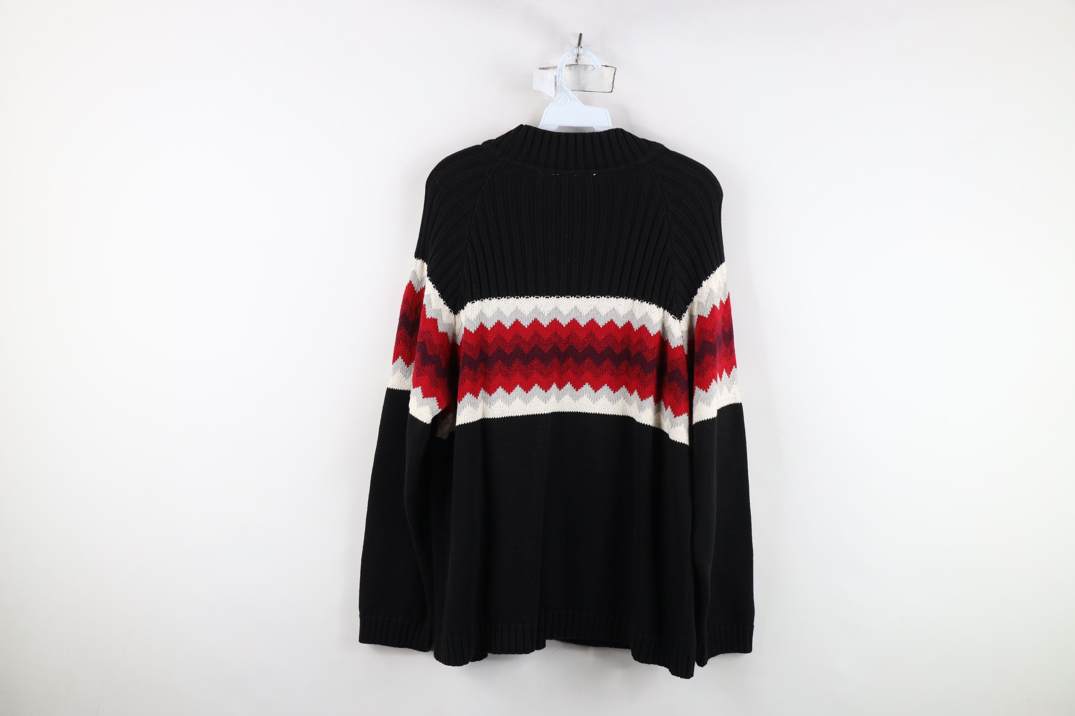 Vintage Vintage 90s Streetwear Knit Fair Isle Mock Neck Sweater Size L / US 10 / IT 46 - 10 Thumbnail