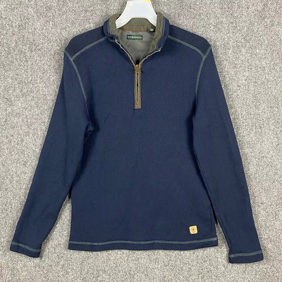 G.H. Bass & Co. G.H. Bass & Co 1/4 Zip Large Pullover Blue Men's Polyester L Size US L / EU 52-54 / 3 - 1 Thumbnail