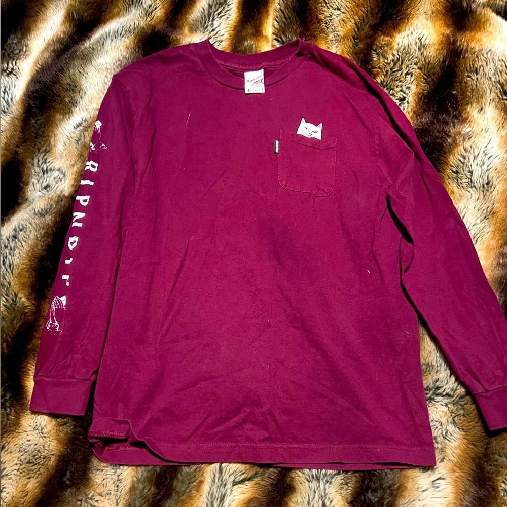 Designer Stylish Long Sleeve Tee - Maroon Color Size US M / EU 48-50 / 2 - 1 Thumbnail
