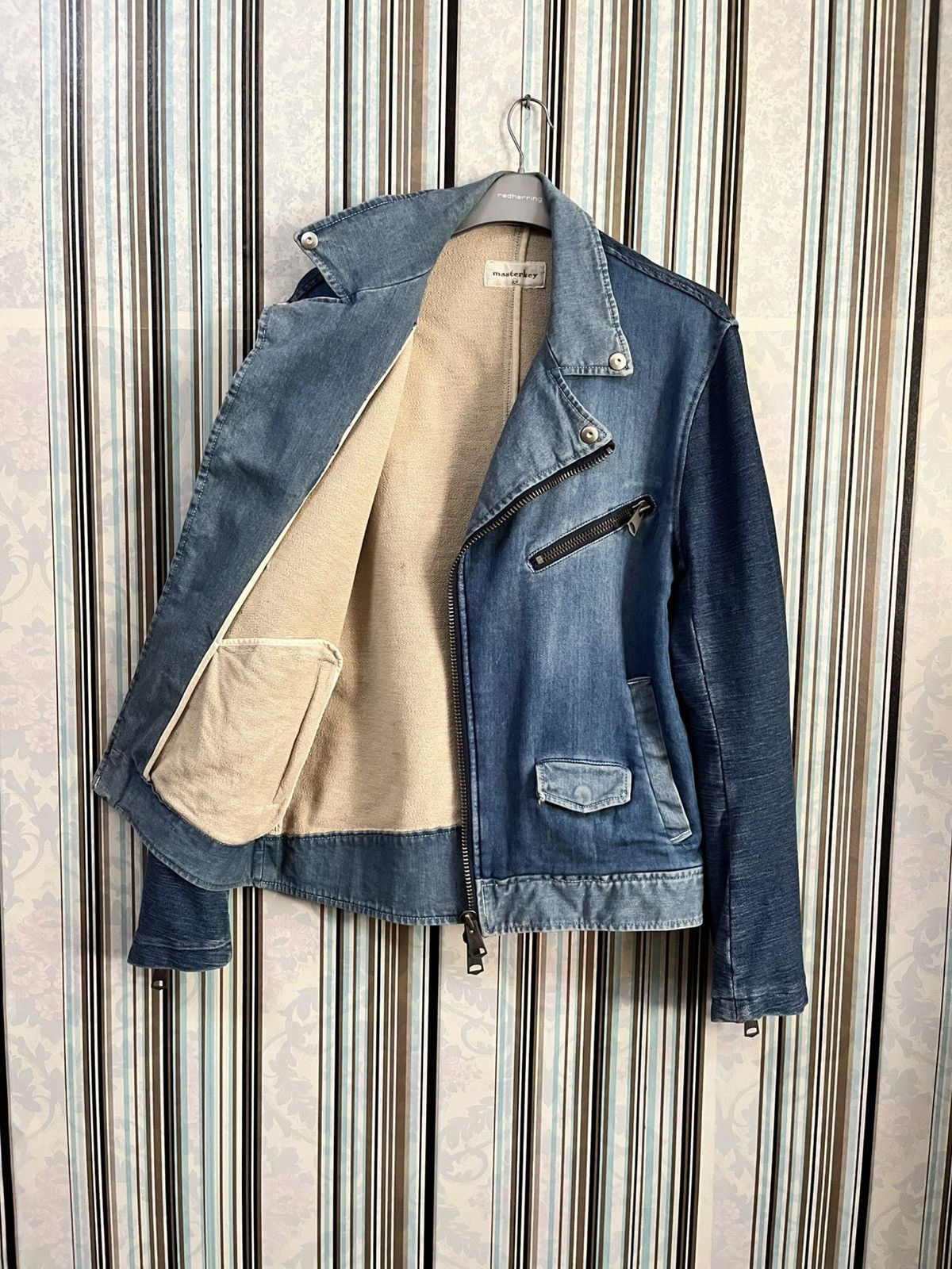 Japanese Brand 1990s Masterkey double collar biker #G1 Size US M / EU 48-50 / 2 - 8 Thumbnail