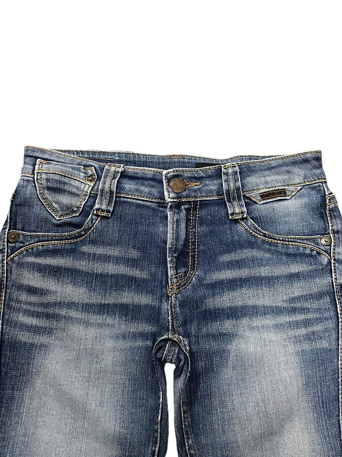 Hysteric Glamour Vintage Ripped Women Denim Sweet Camel Blue Wash Flare Jeans Size 30" / US 8 / IT 44 - 9 Thumbnail