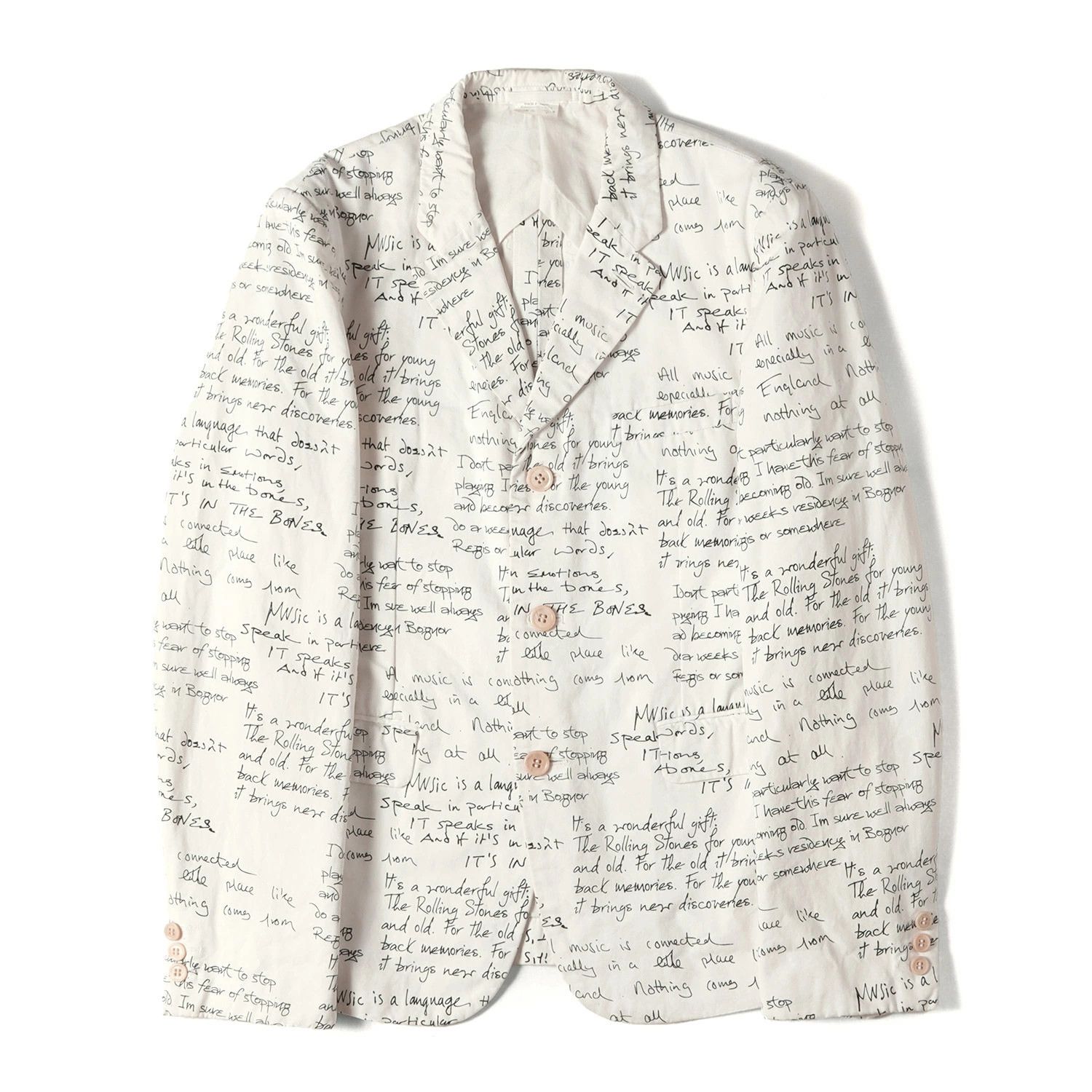 Comme des Garcons Homme Plus Jacket Message Logo Notched Lapel 3-Button Tailored Size US S / EU 44-46 / 1 - 1 Thumbnail