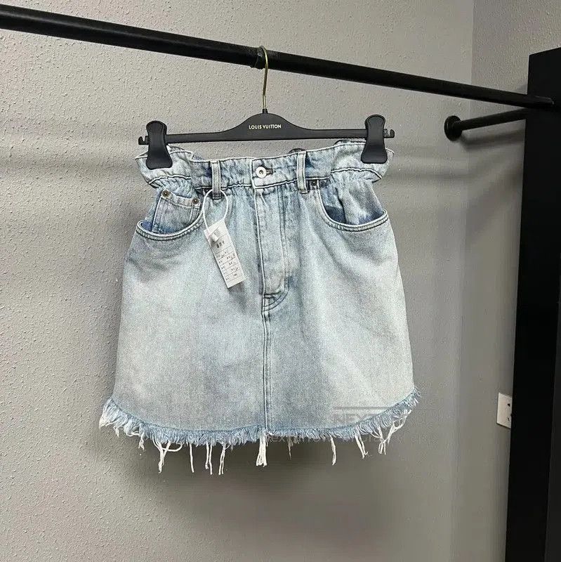 Miu Miu Miu Miu Light Blue Cotton Skirt . Size 30" / US 8 / IT 44 - 1 Thumbnail