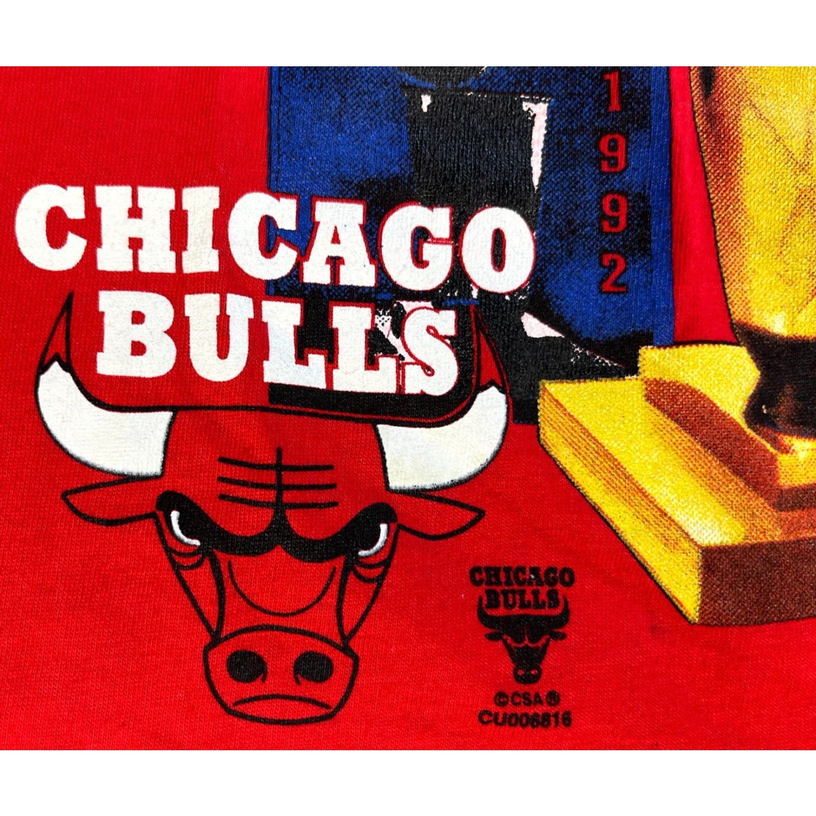 Delta VINTAGE Chicago Bulls 1998 Six Time NBA Champions T-Shirt Dellta? Sz L Red Cotton Short Sleeve Crew Neck Mens Size US L / EU 52-54 / 3 - 4 Thumbnail